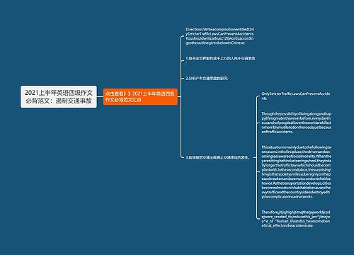 2021上半年英语四级作文必背范文：遏制交通事故