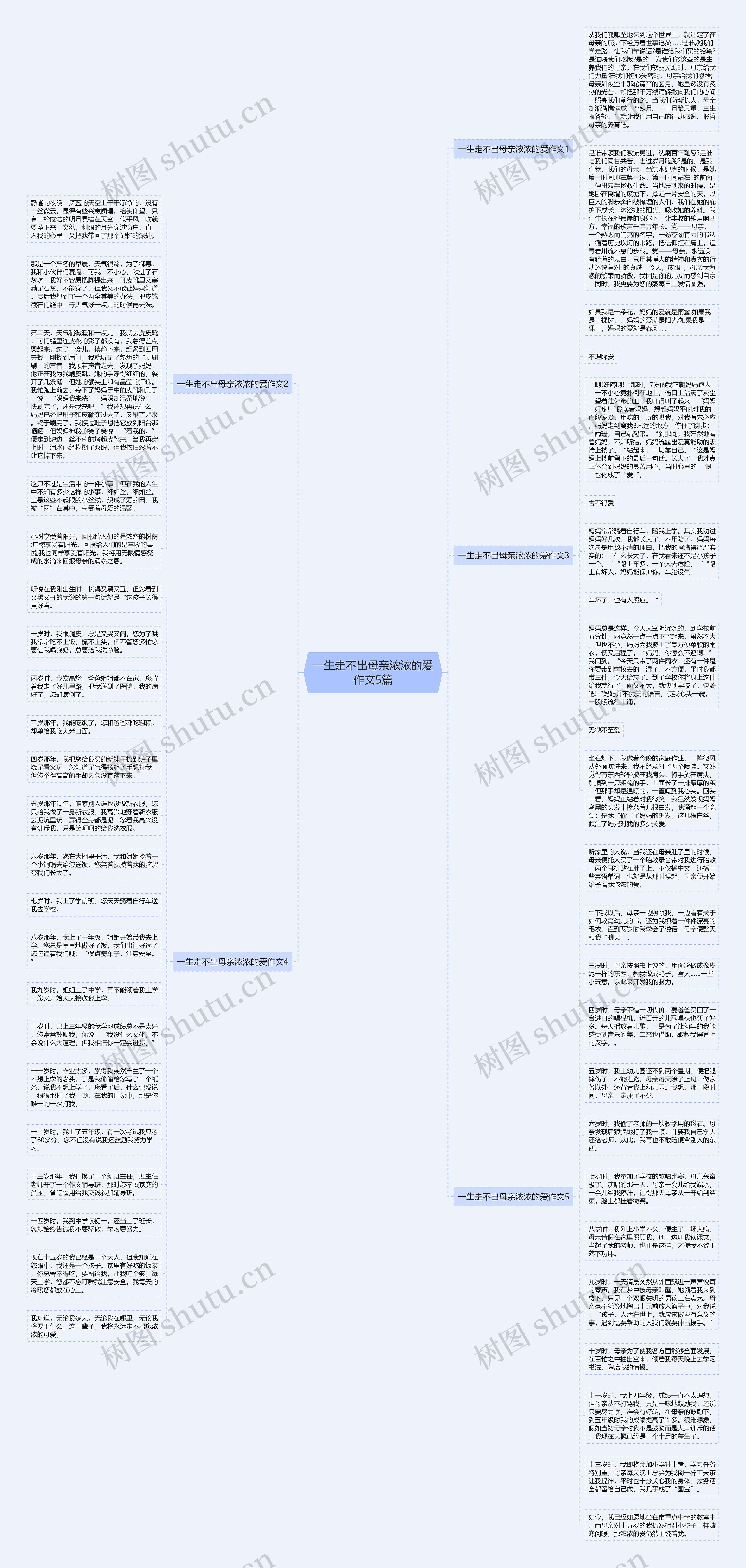 一生走不出母亲浓浓的爱作文5篇思维导图