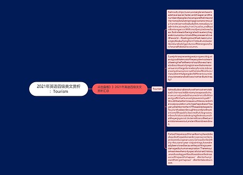 2021年英语四级美文赏析：Tourism