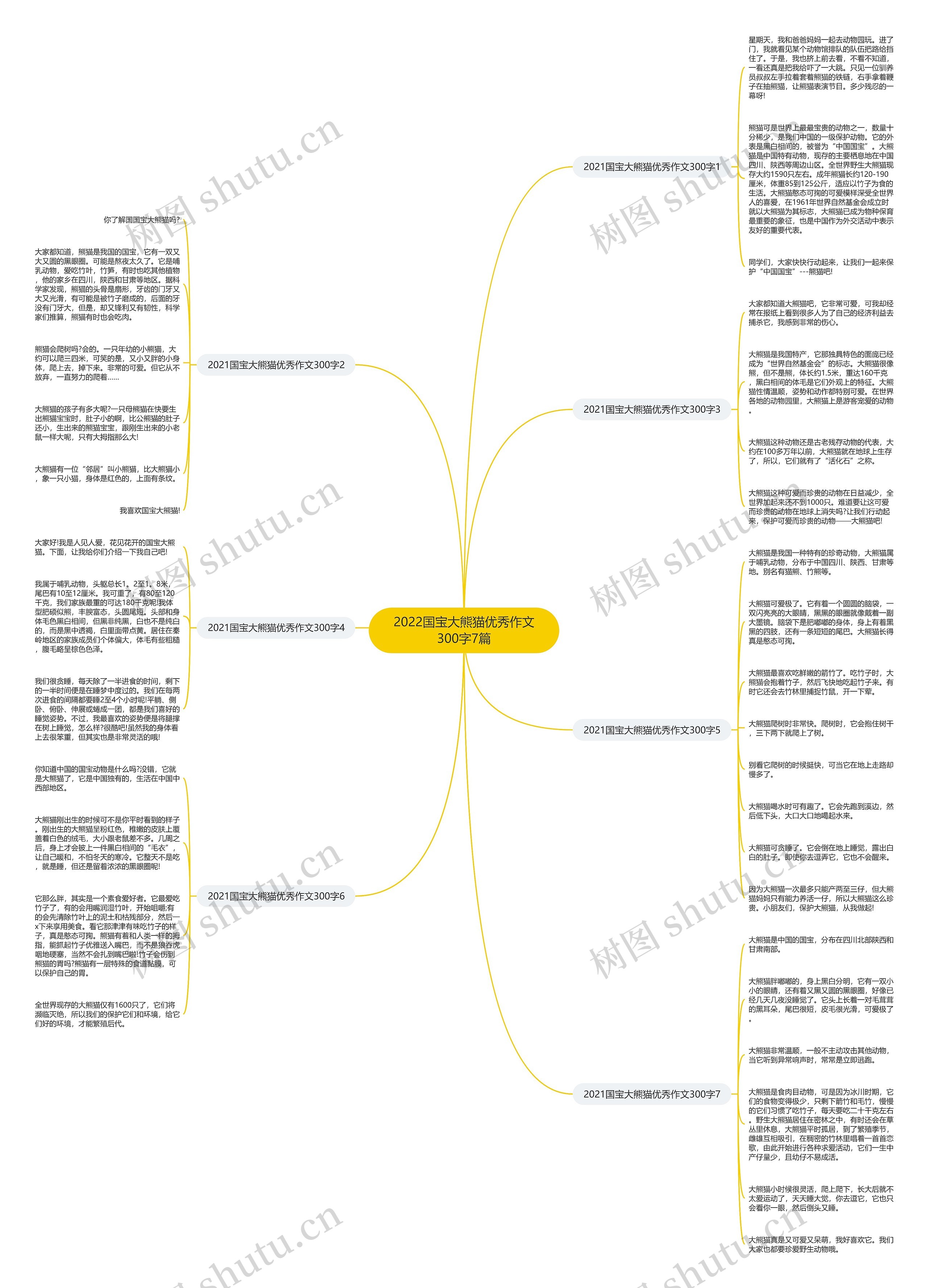 2022国宝大熊猫优秀作文300字7篇思维导图