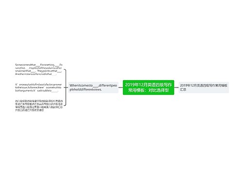 2019年12月英语四级写作常用模板：对比选择型