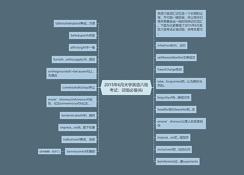 2015年6月大学英语六级考试：词组必备(6)