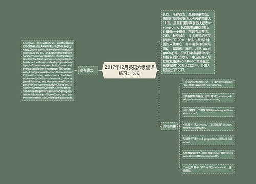 2017年12月英语六级翻译练习：长安