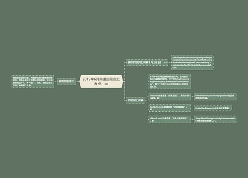2019年6月英语四级词汇考点：so