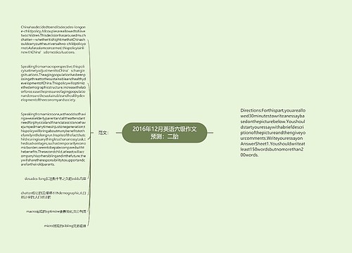 2016年12月英语六级作文预测：二胎