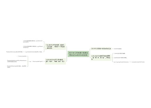 2021年12月英语六级语法用法之few和little的区别