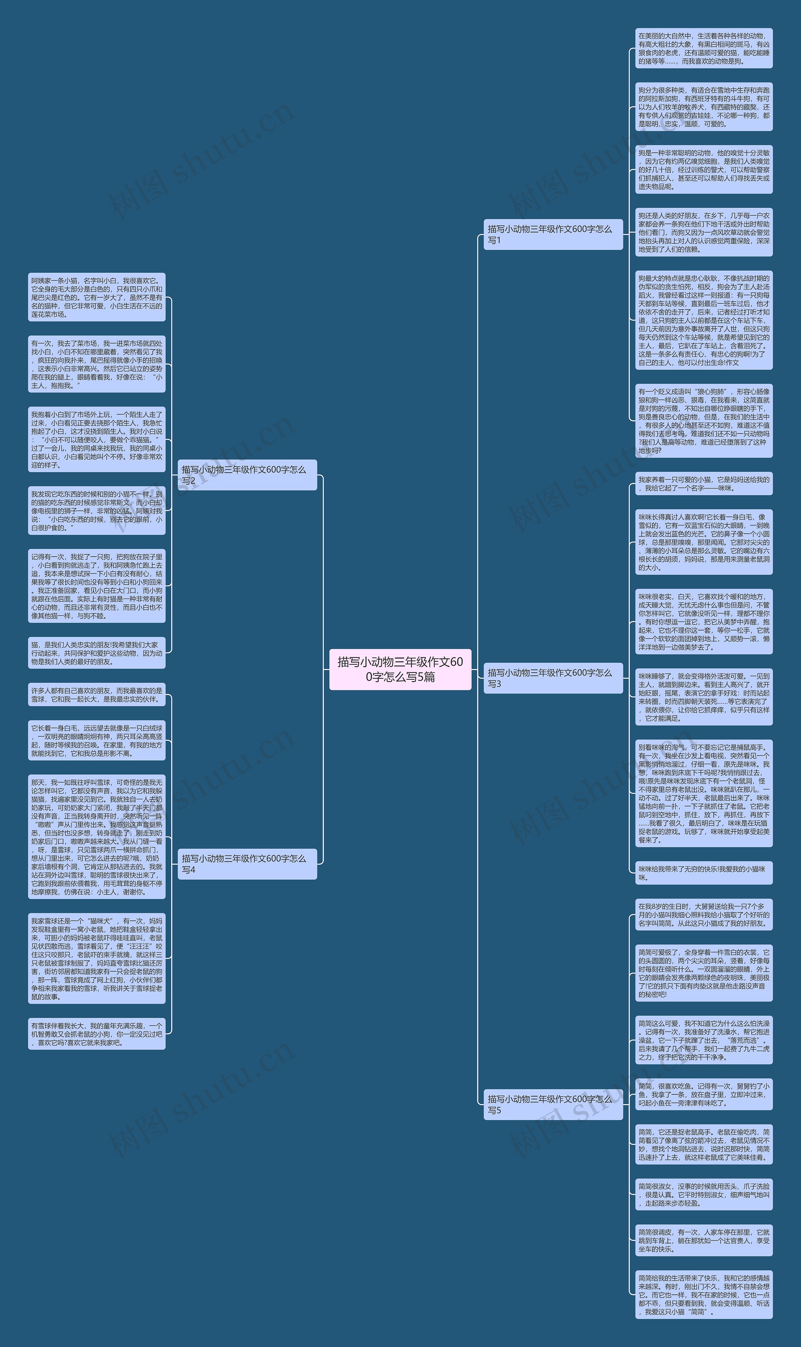 描写小动物三年级作文600字怎么写5篇思维导图