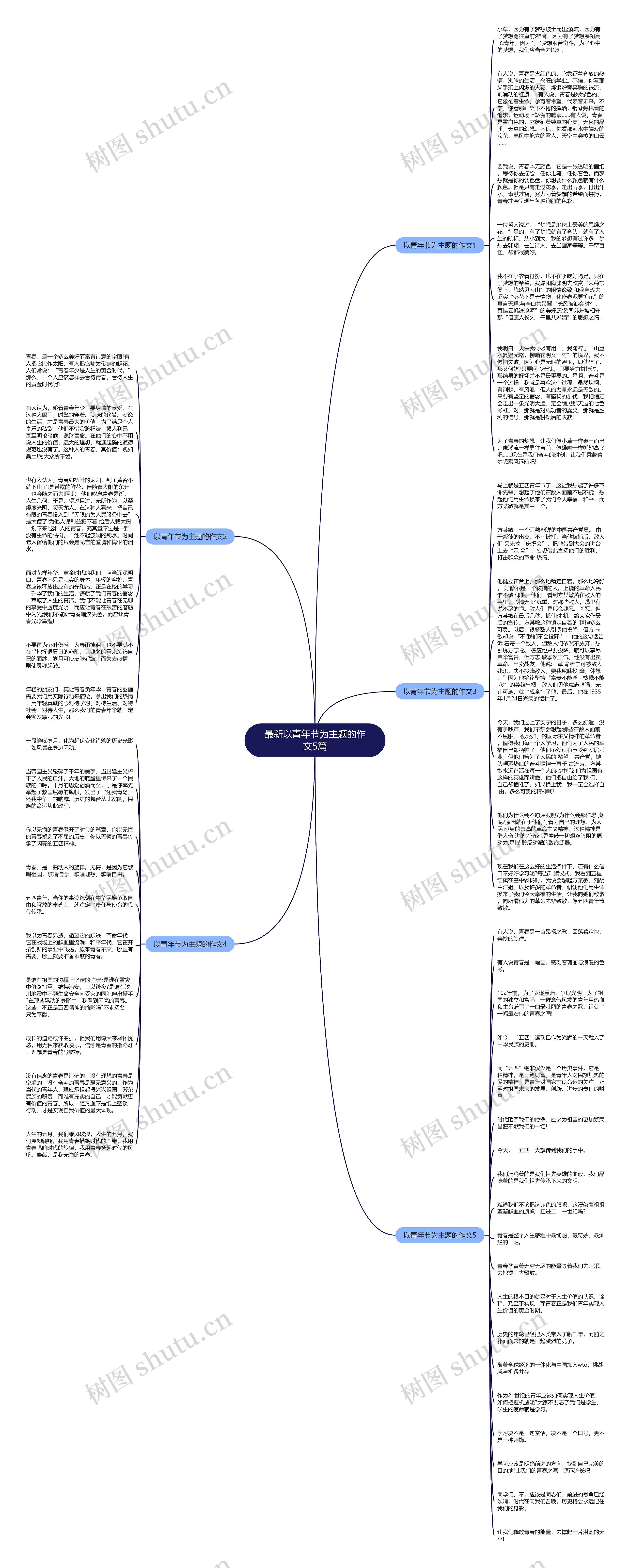 最新以青年节为主题的作文5篇思维导图