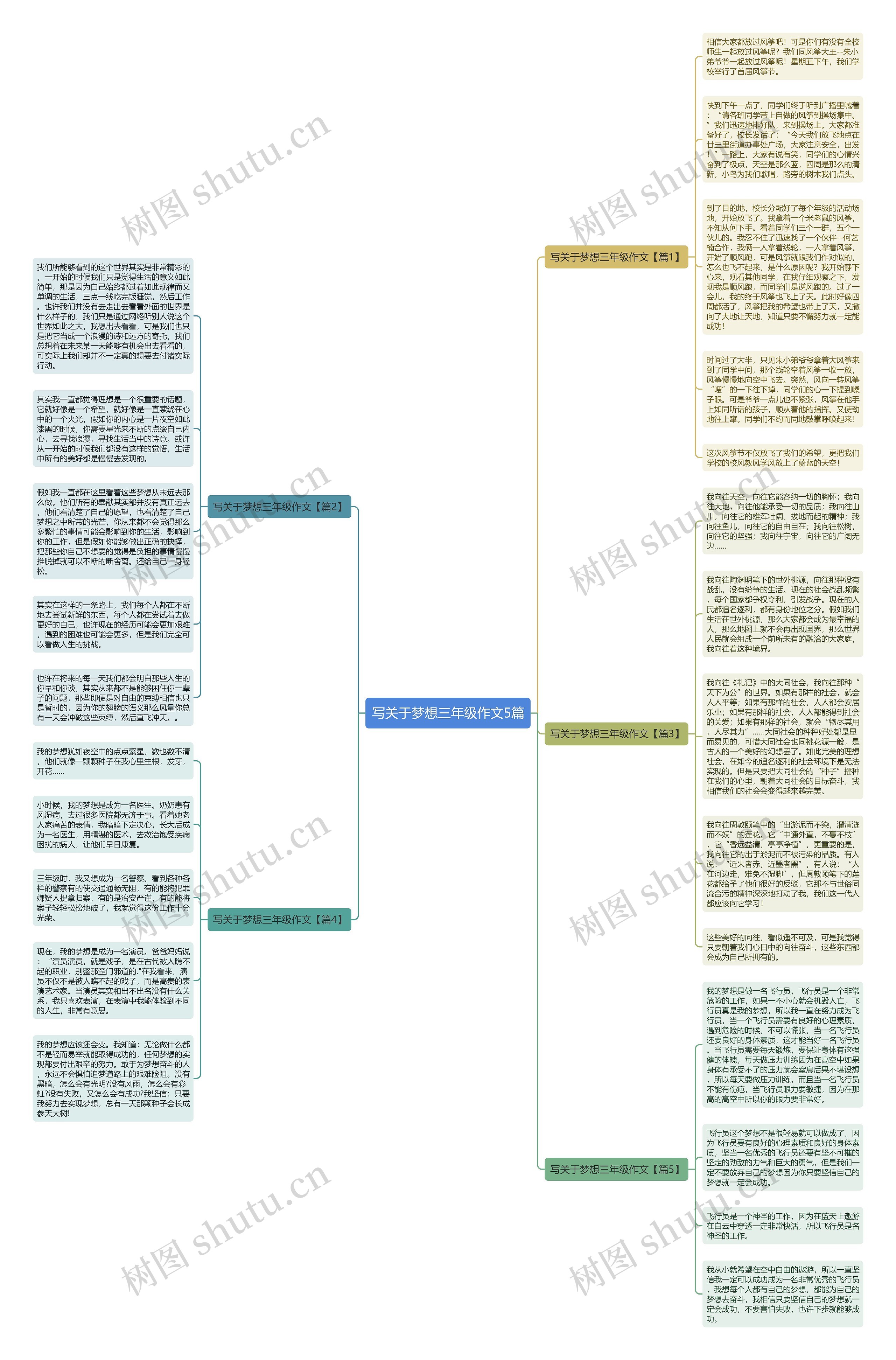 写关于梦想三年级作文5篇思维导图