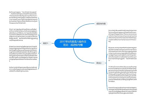 2017年6月英语六级作文范文：成功快与慢