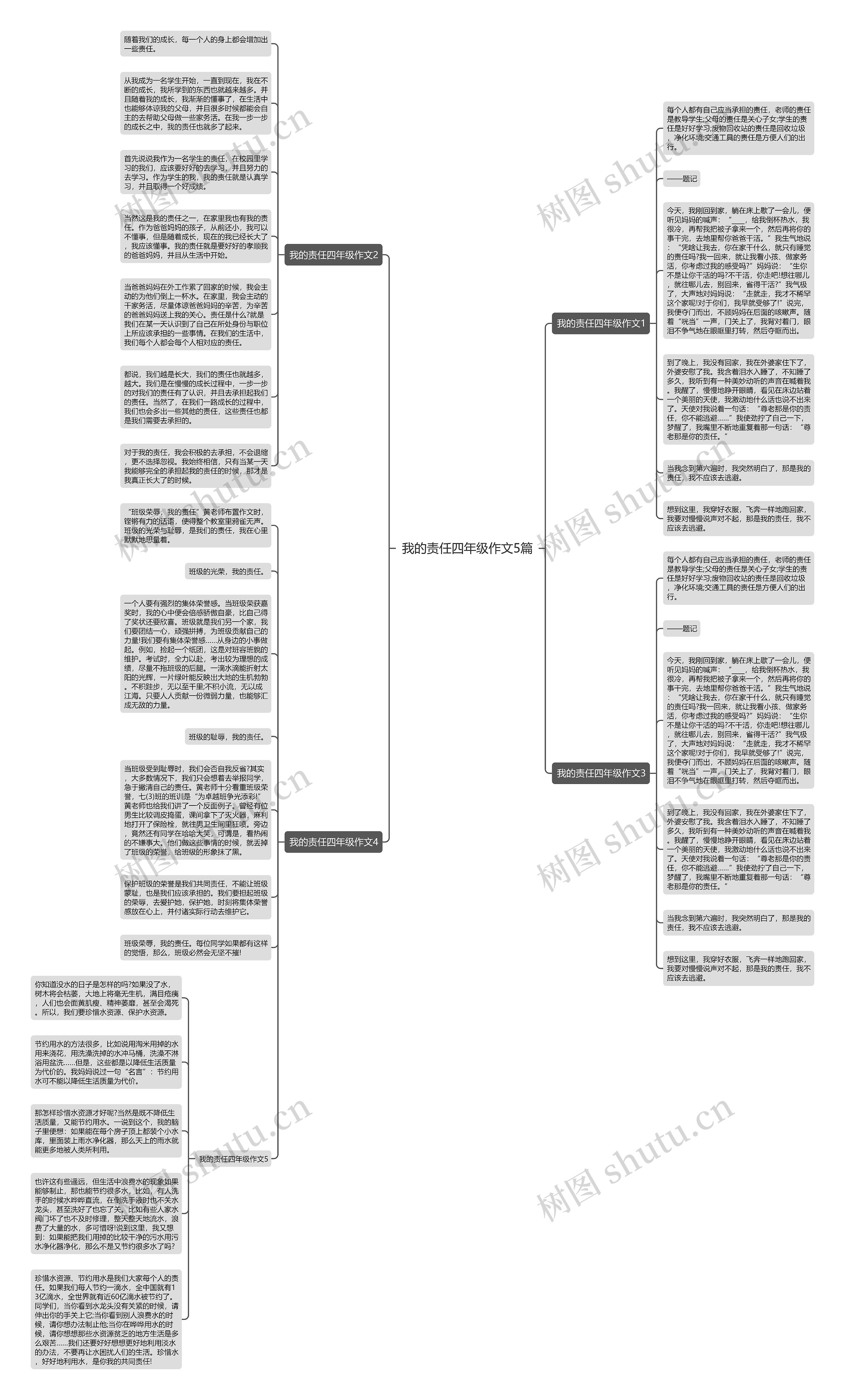 我的责任四年级作文5篇思维导图