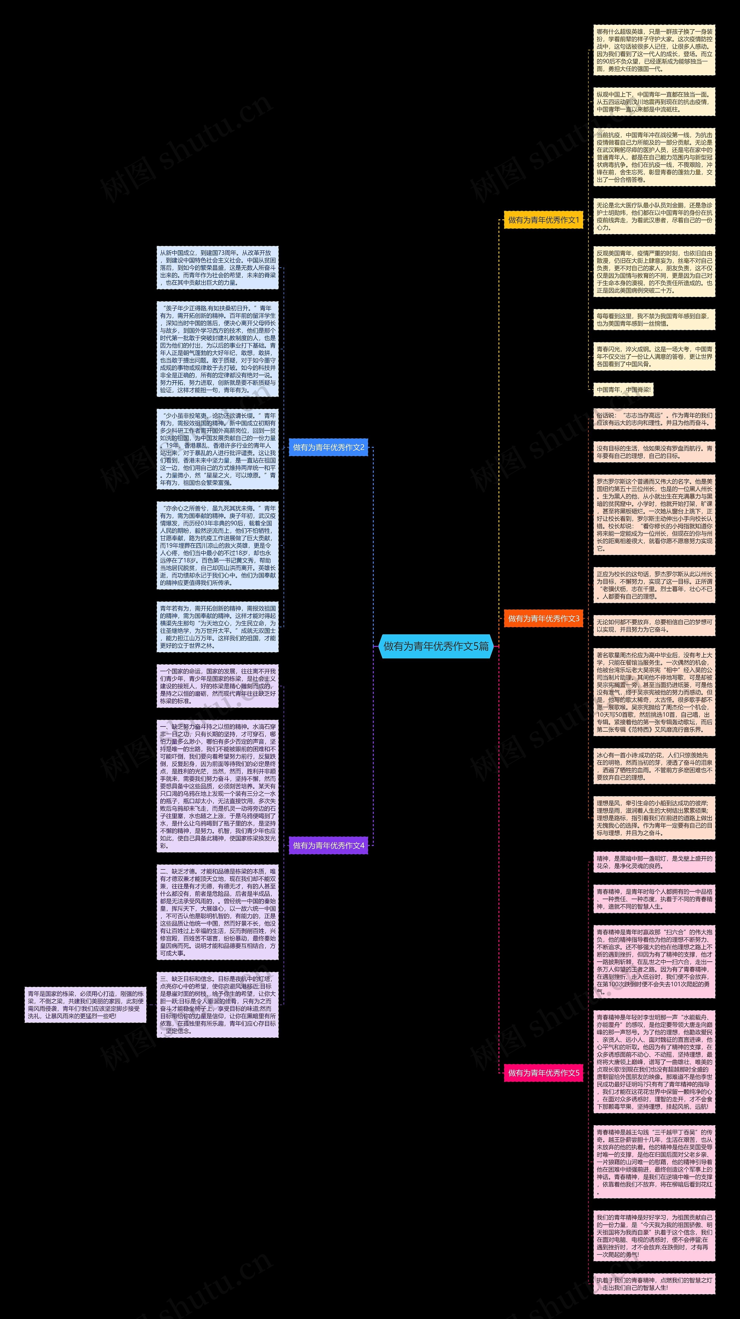 做有为青年优秀作文5篇思维导图
