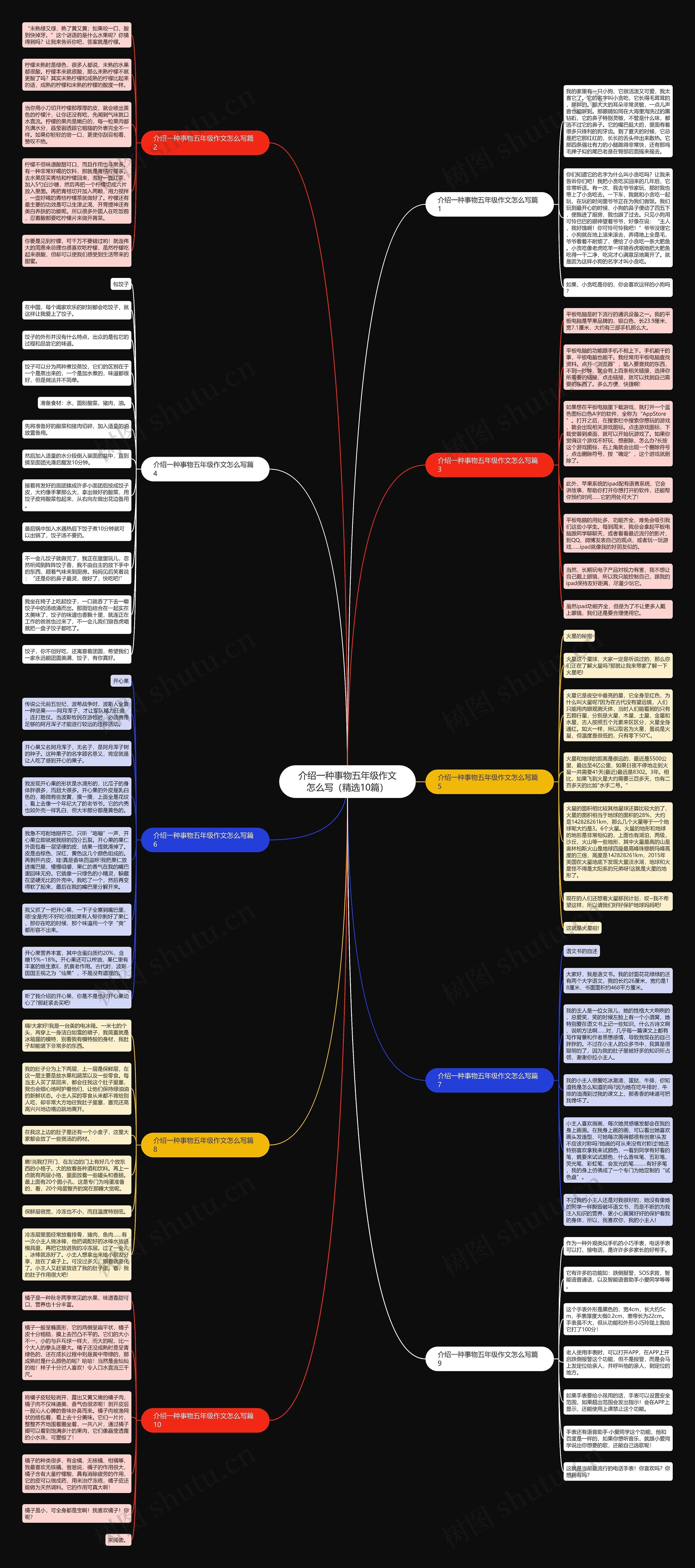 介绍一种事物五年级作文怎么写（精选10篇）思维导图