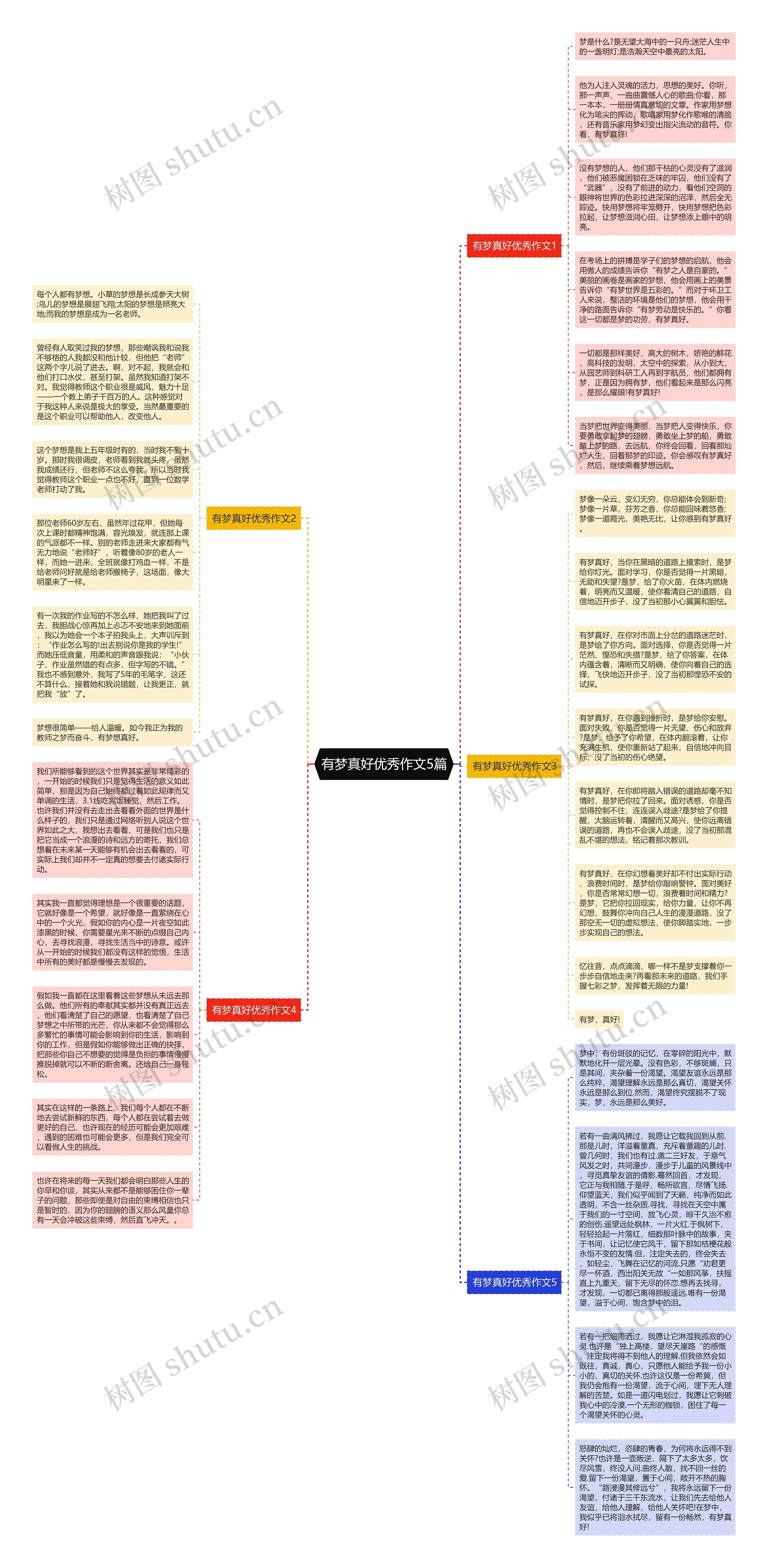 有梦真好优秀作文5篇思维导图