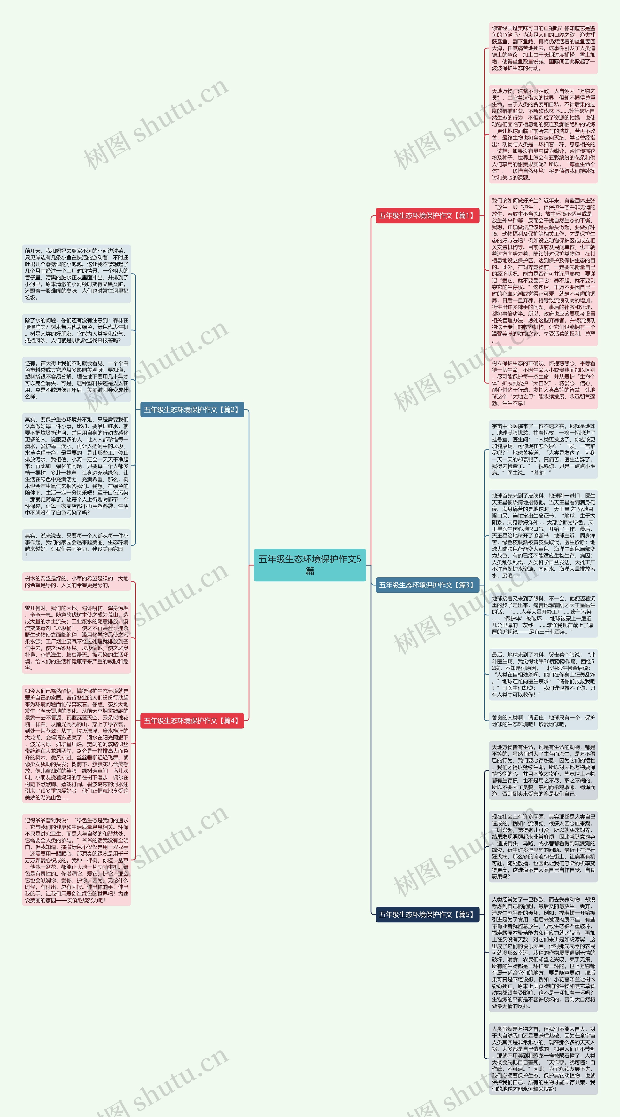 五年级生态环境保护作文5篇思维导图