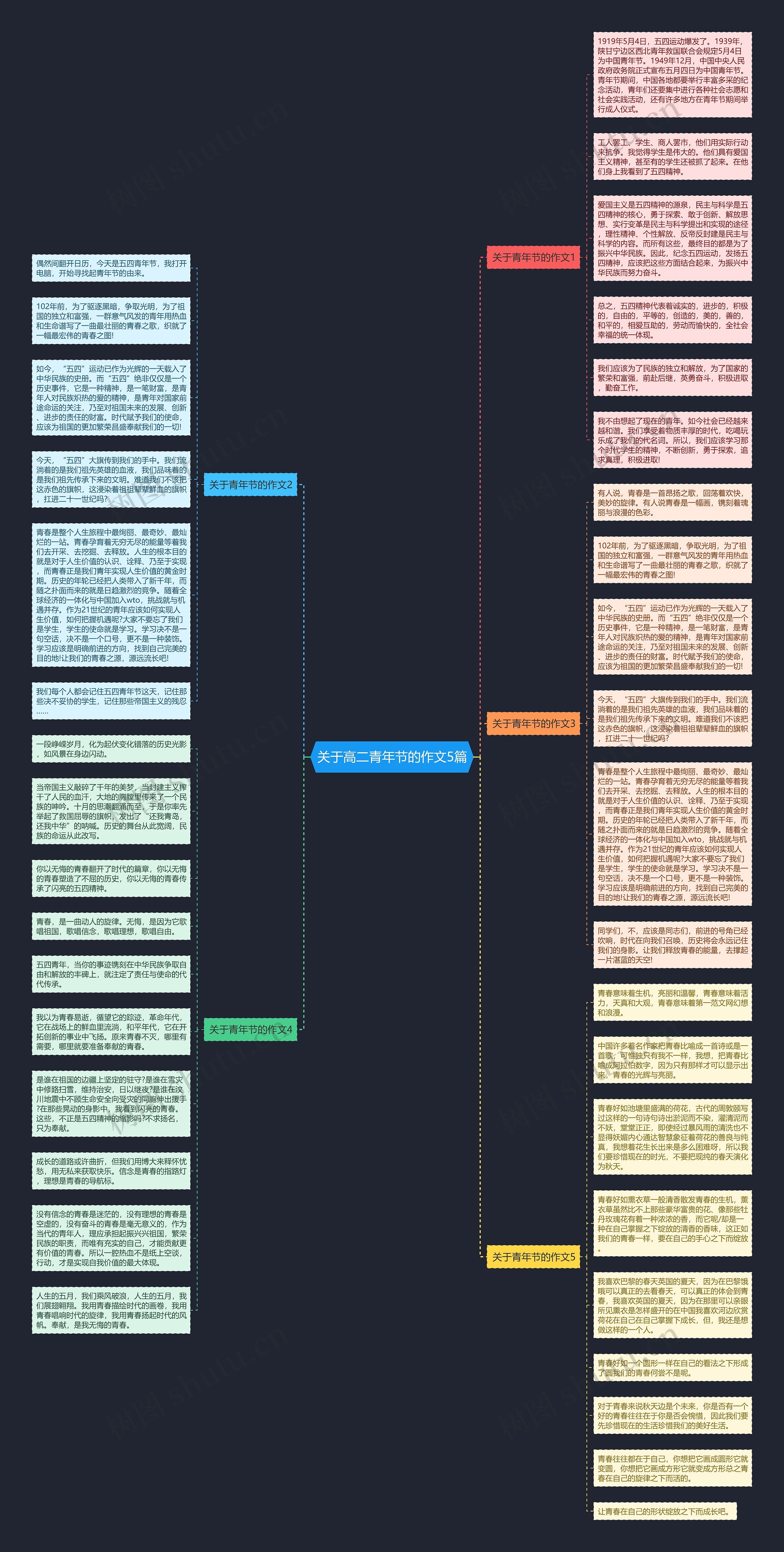 关于高二青年节的作文5篇思维导图
