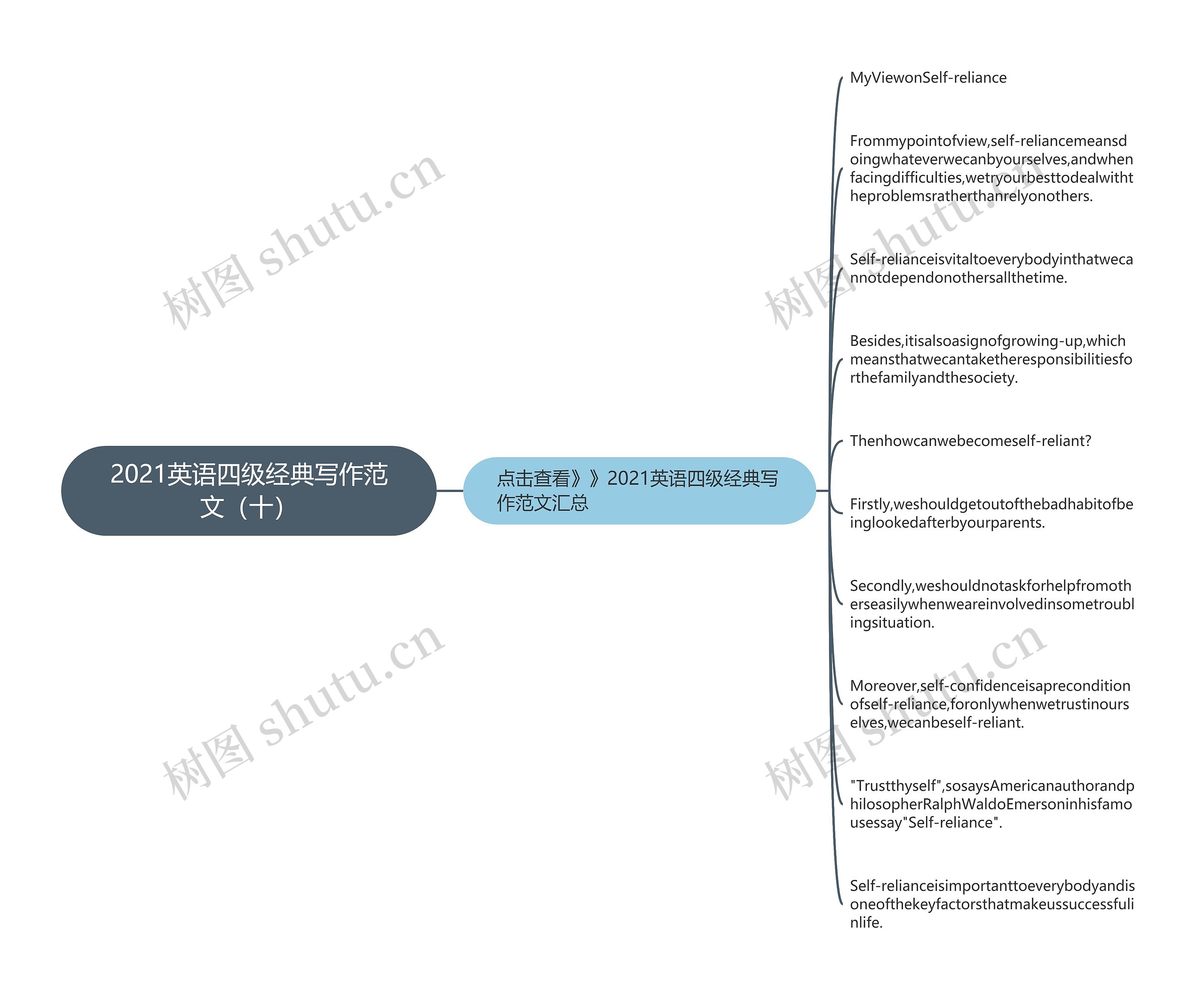 2021英语四级经典写作范文（十）思维导图