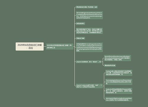 2020年6月四级词汇讲解：适应