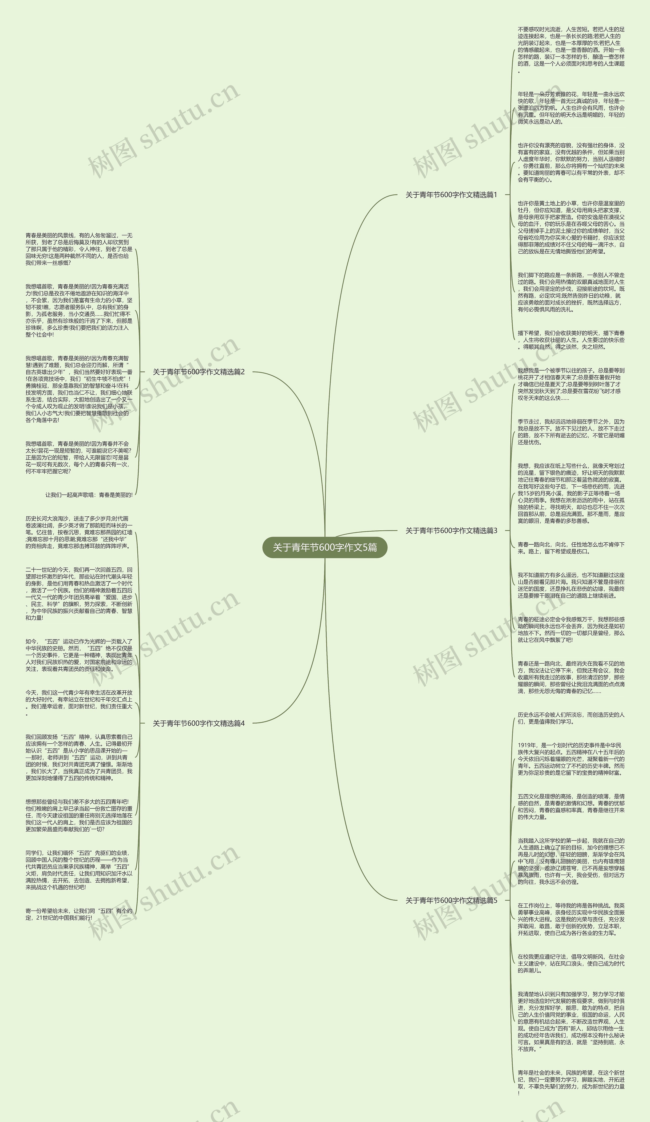 关于青年节600字作文5篇思维导图