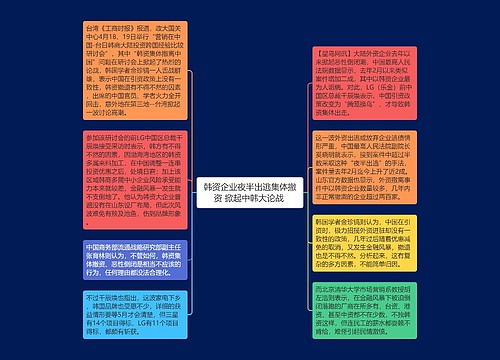 韩资企业夜半出逃集体撤资 掀起中韩大论战 