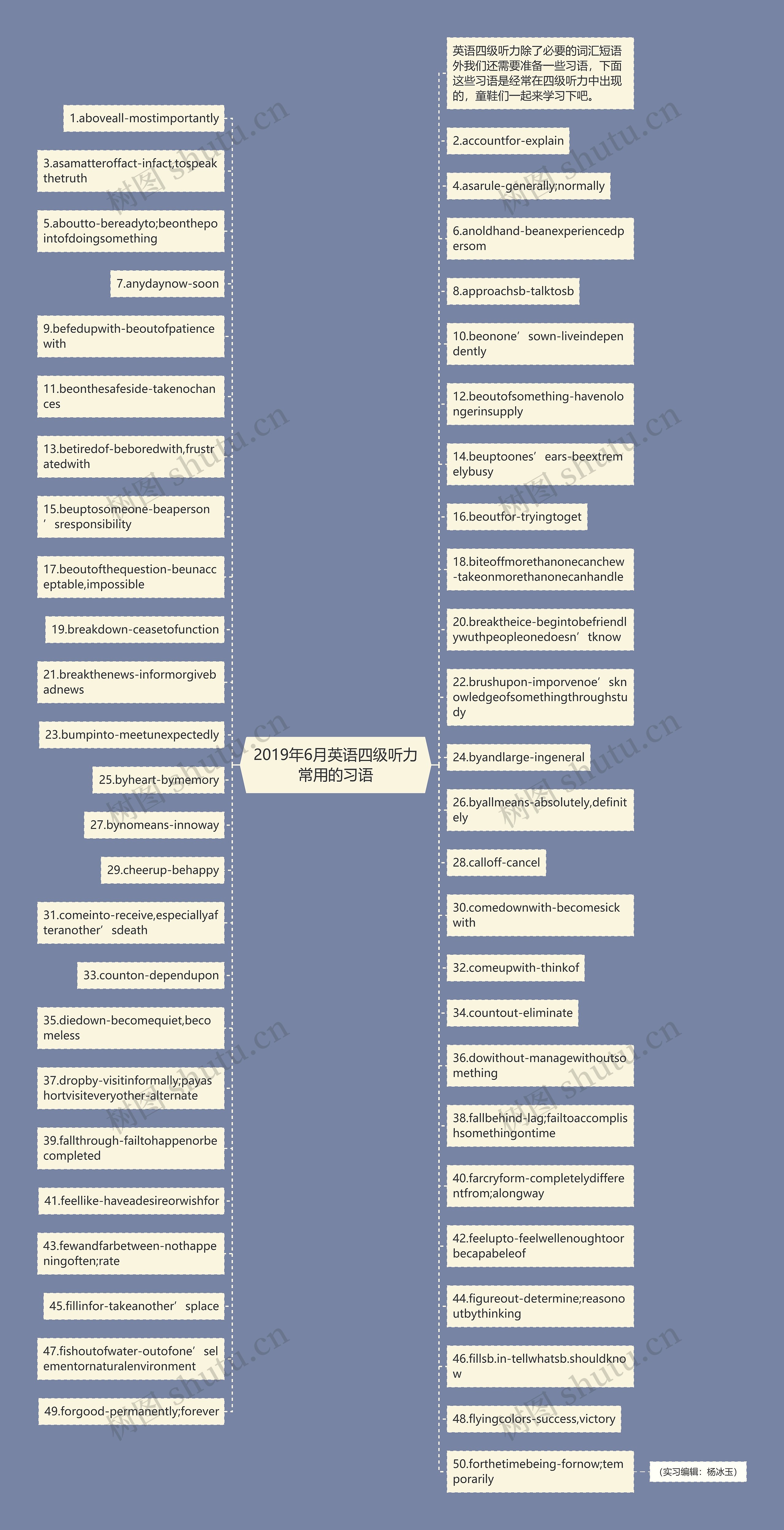 2019年6月英语四级听力常用的习语思维导图