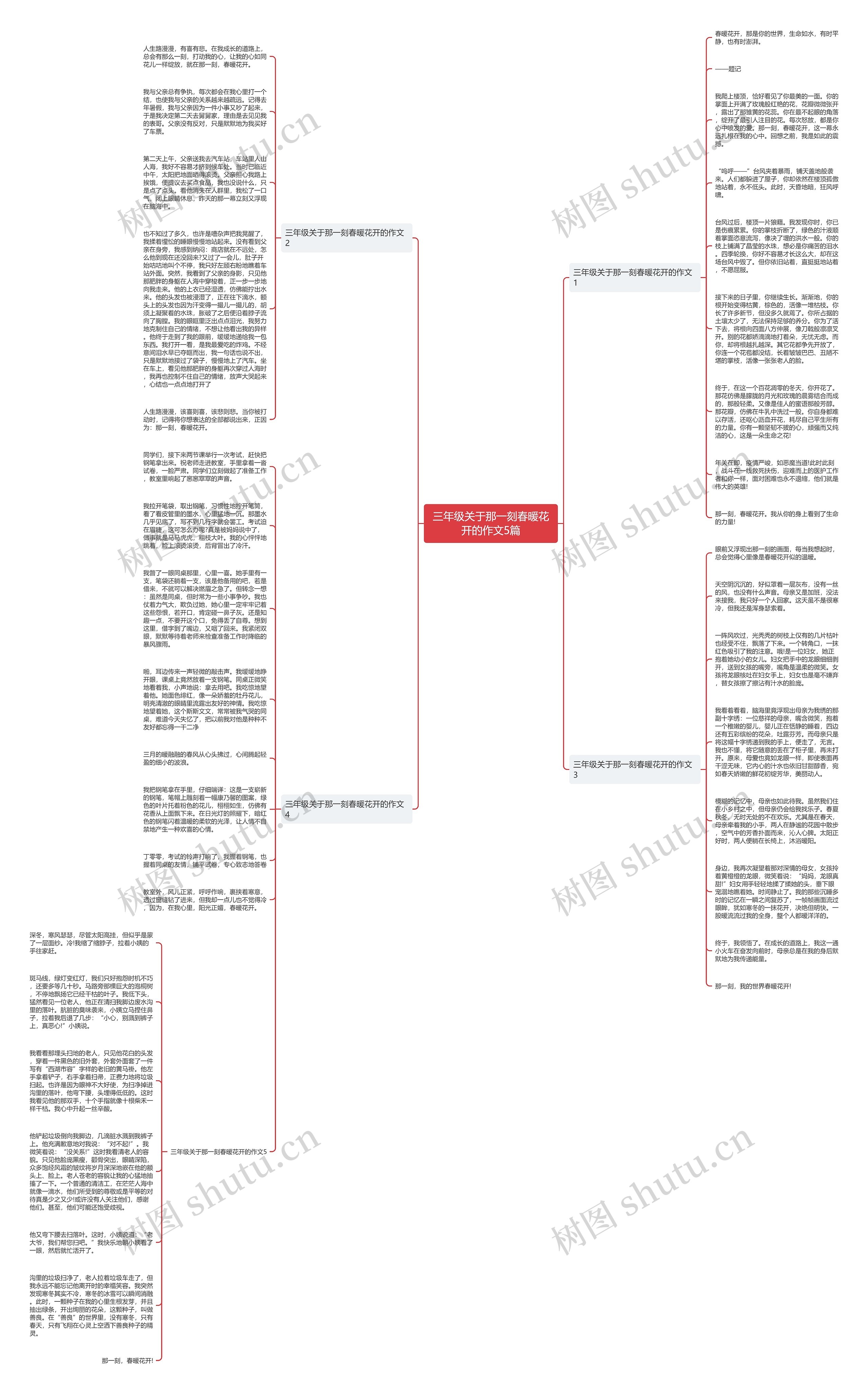 三年级关于那一刻春暖花开的作文5篇思维导图