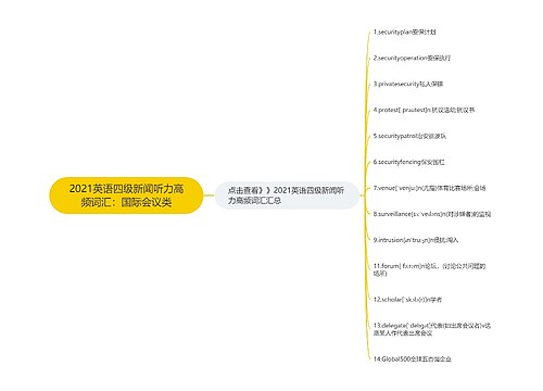 2021英语四级新闻听力高频词汇：国际会议类