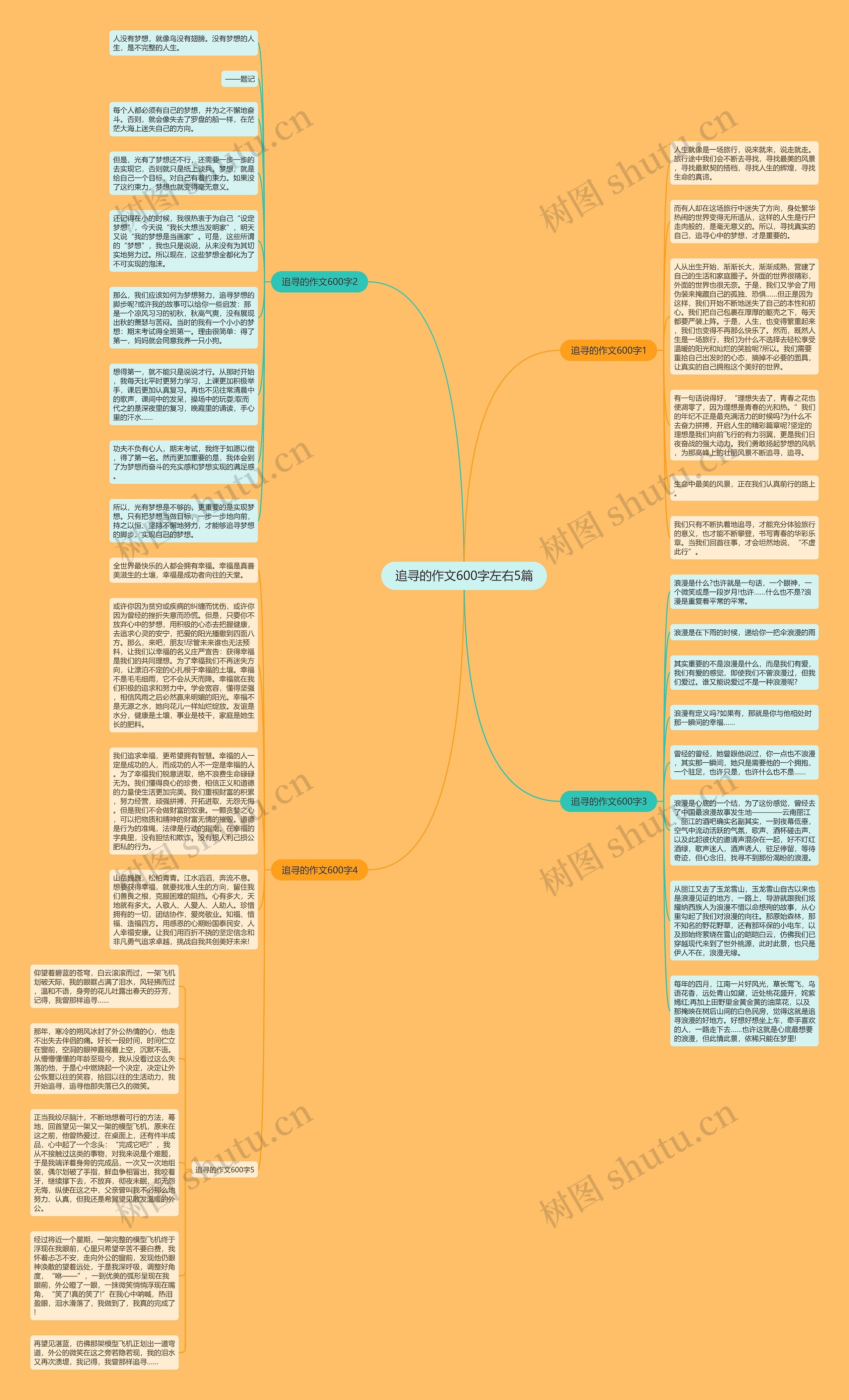 追寻的作文600字左右5篇思维导图
