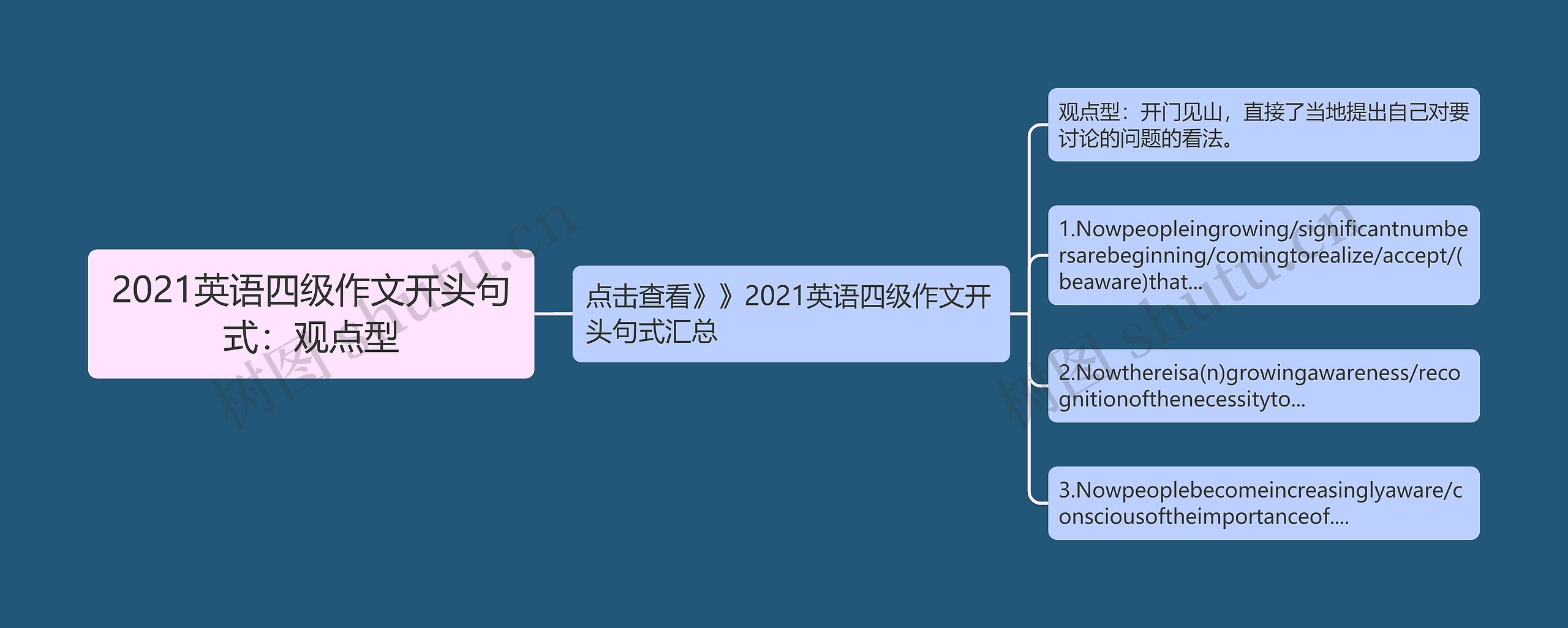 2021英语四级作文开头句式：观点型思维导图