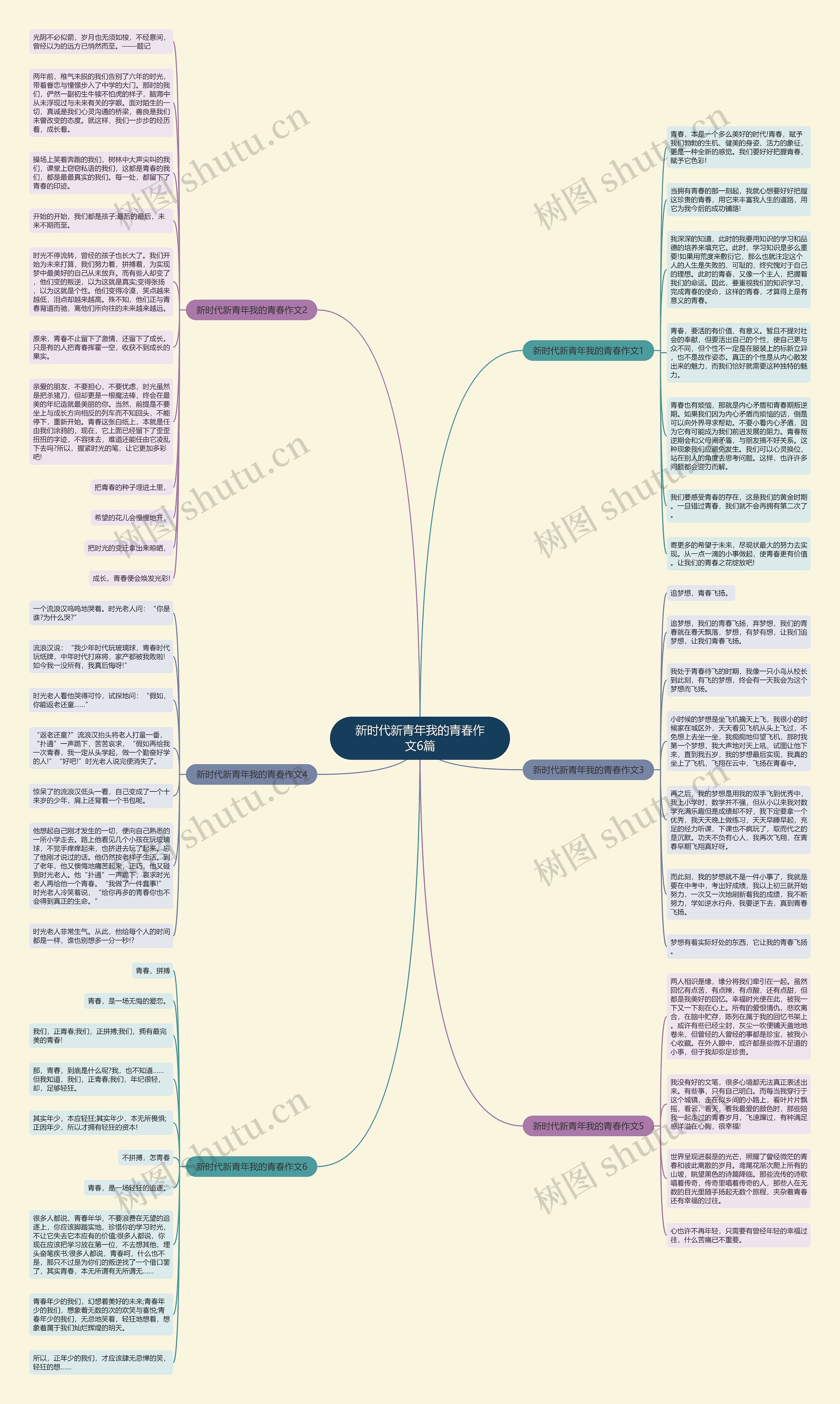 新时代新青年我的青春作文6篇思维导图