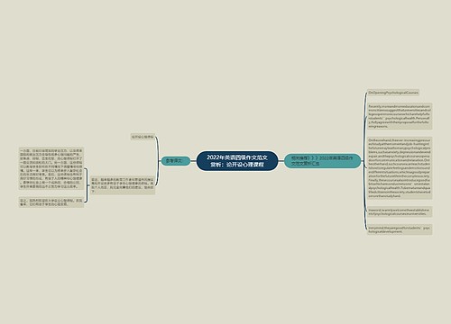 2022年英语四级作文范文赏析：论开设心理课程