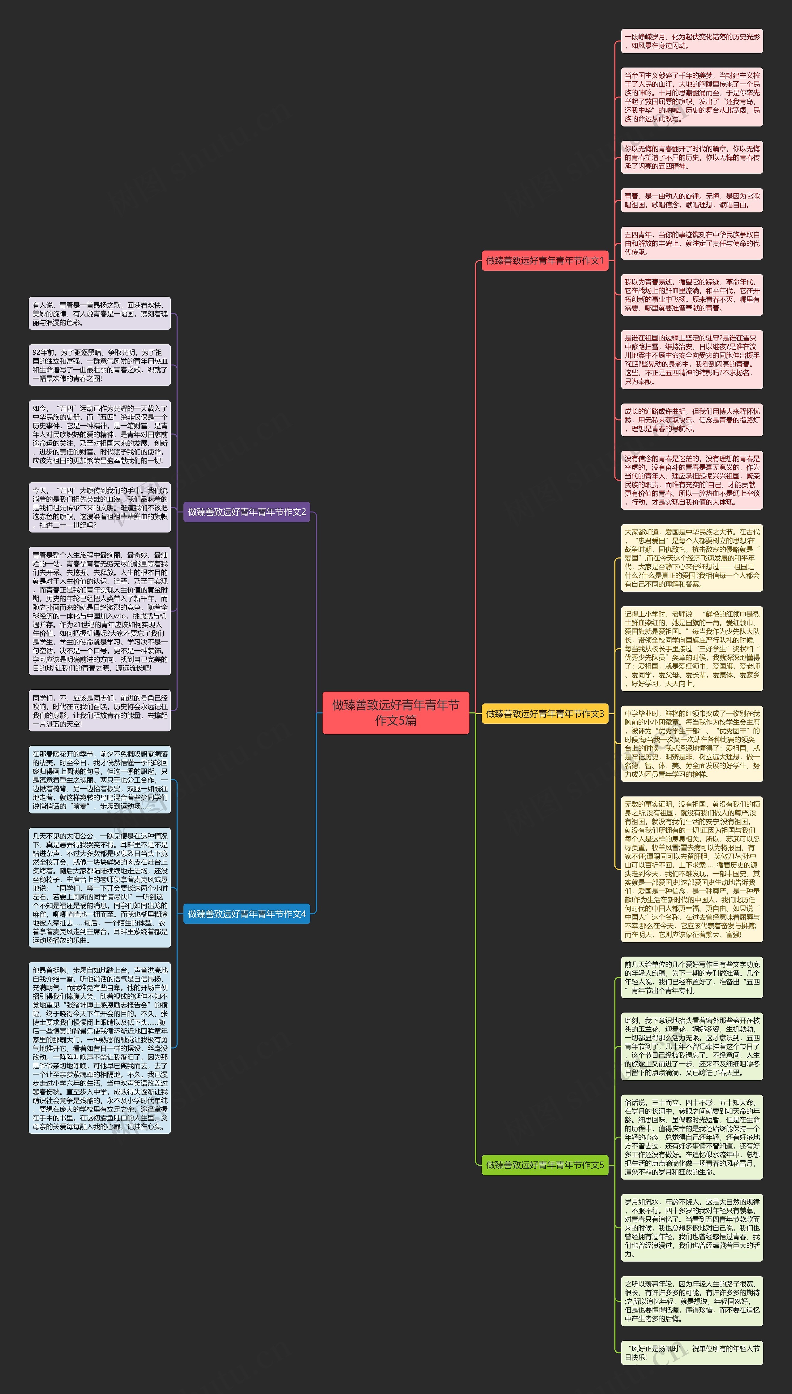 做臻善致远好青年青年节作文5篇思维导图