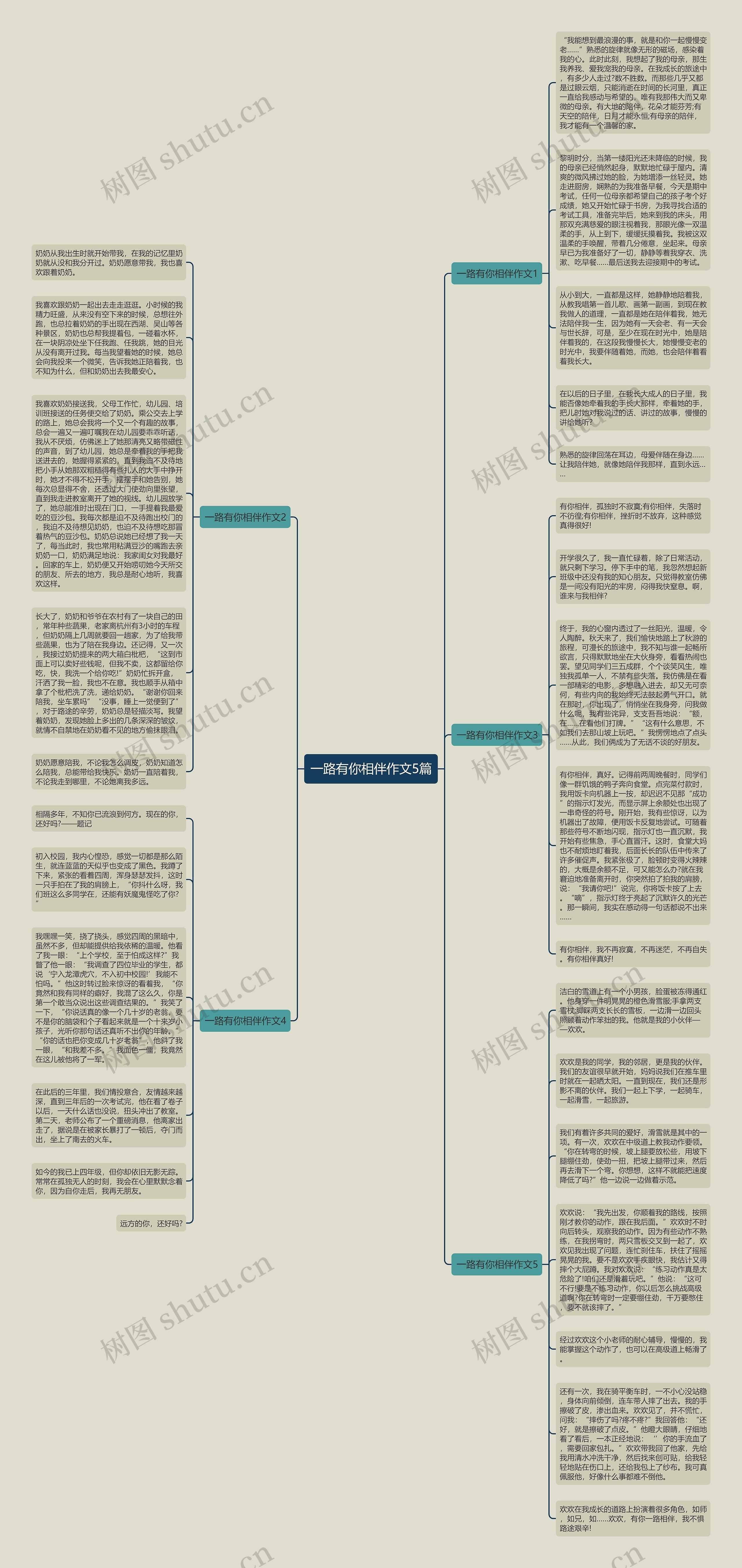一路有你相伴作文5篇思维导图