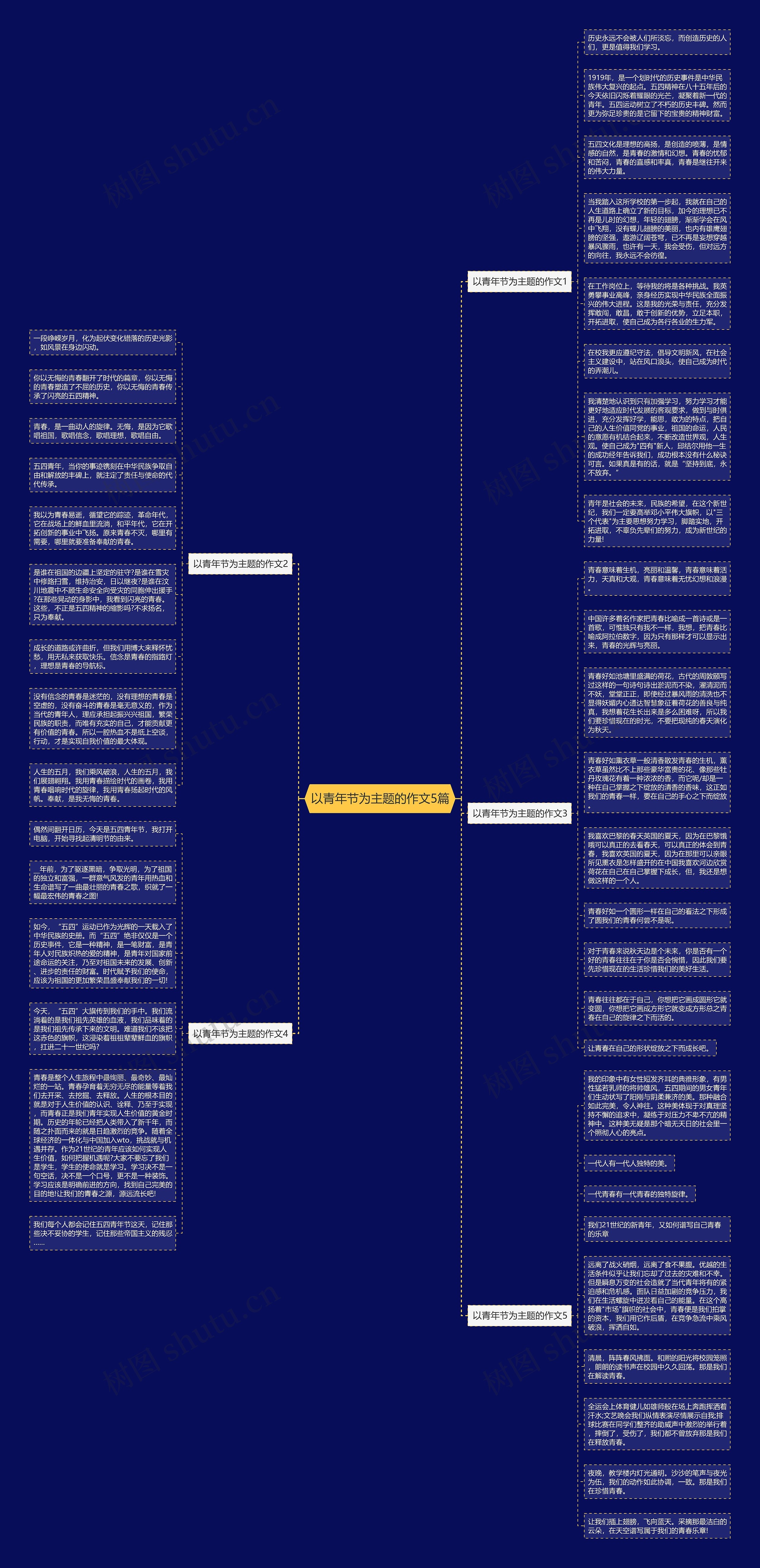 以青年节为主题的作文5篇思维导图