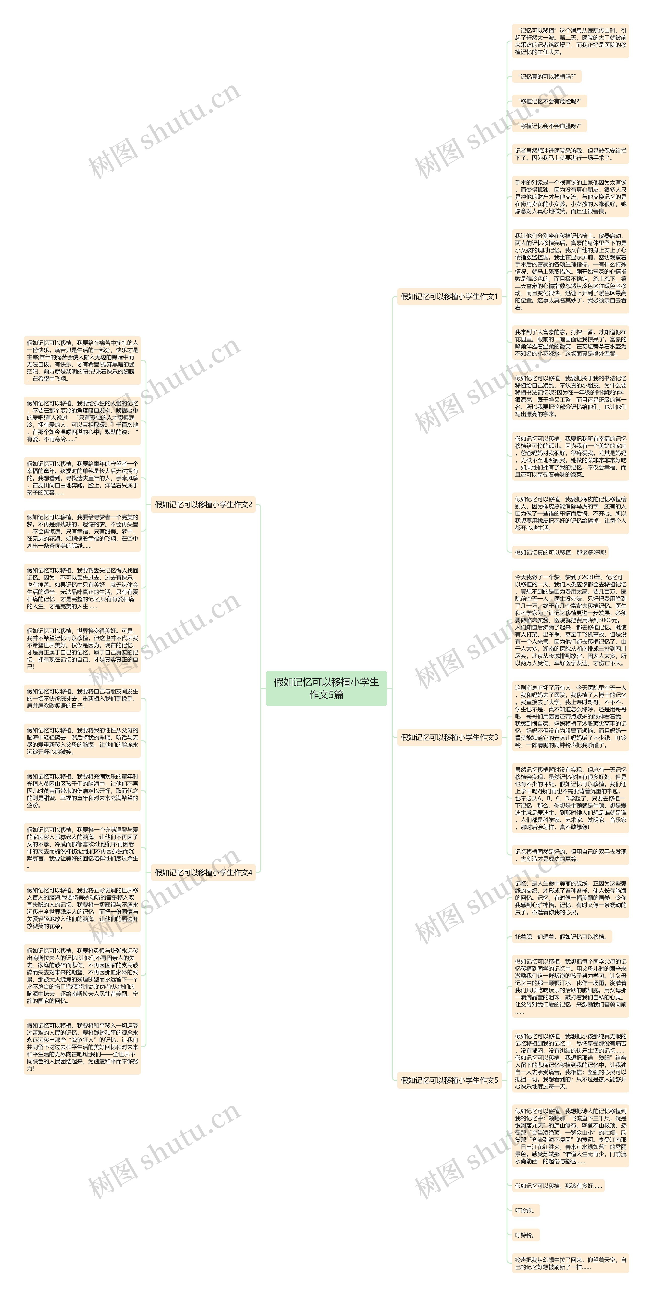 假如记忆可以移植小学生作文5篇思维导图