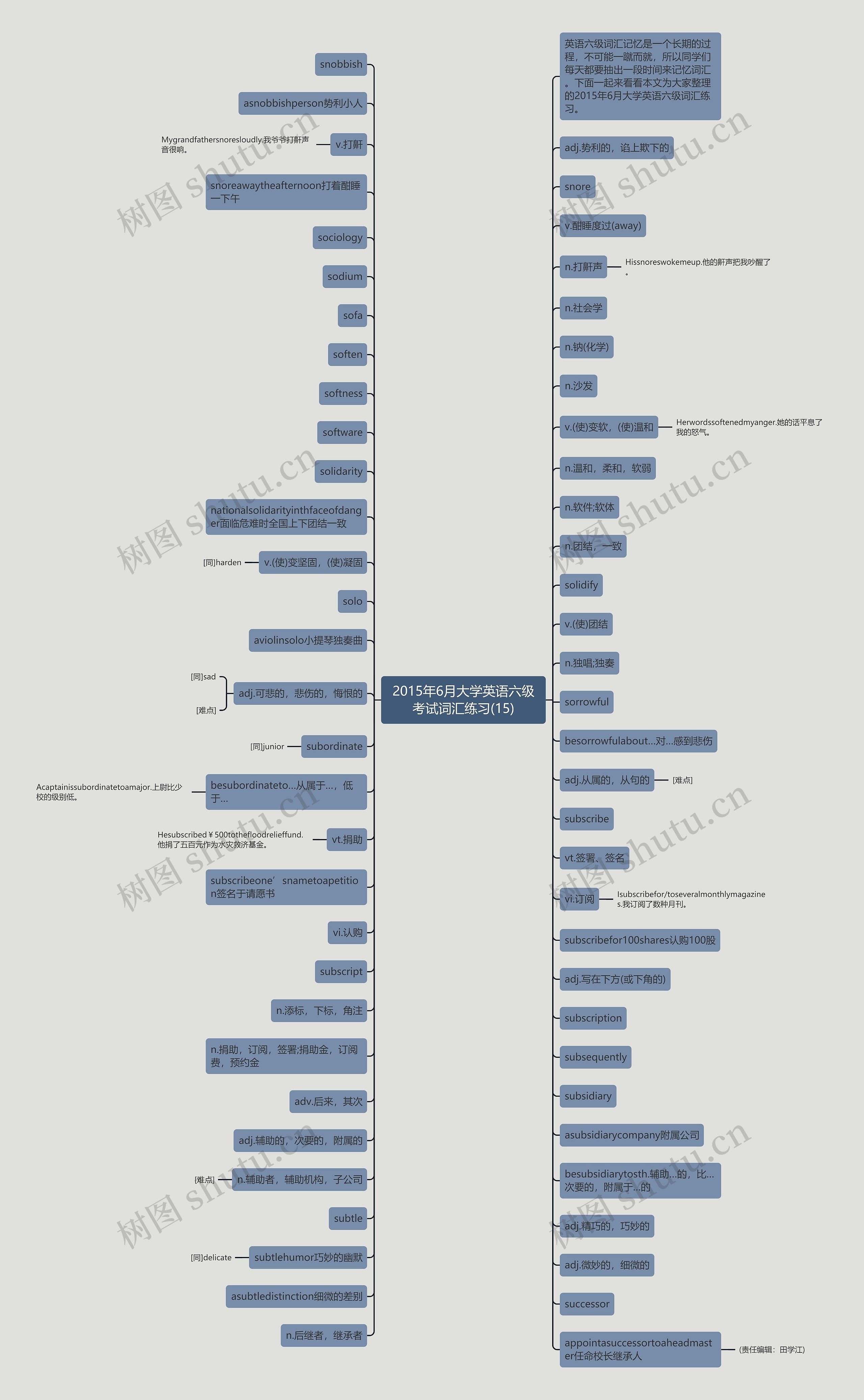 2015年6月大学英语六级考试词汇练习(15)思维导图