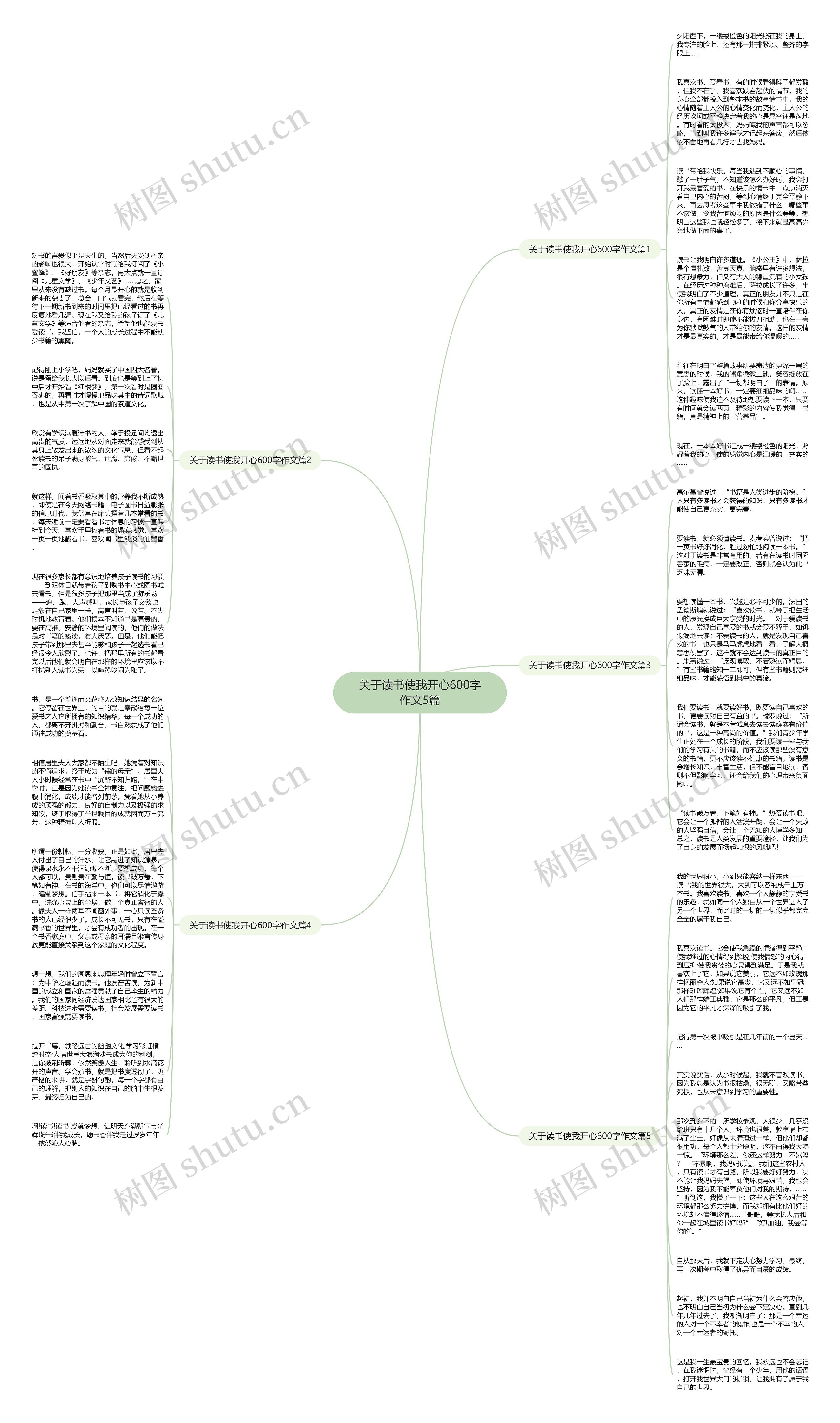 关于读书使我开心600字作文5篇思维导图