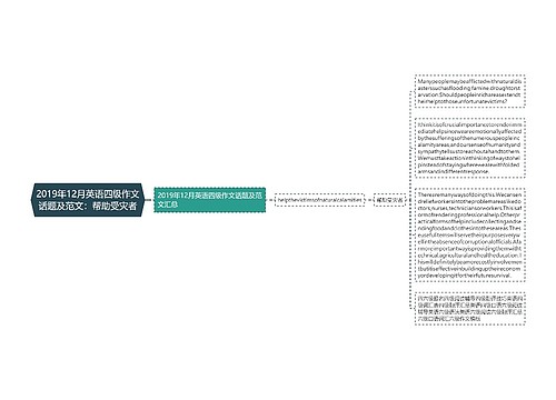 2019年12月英语四级作文话题及范文：帮助受灾者