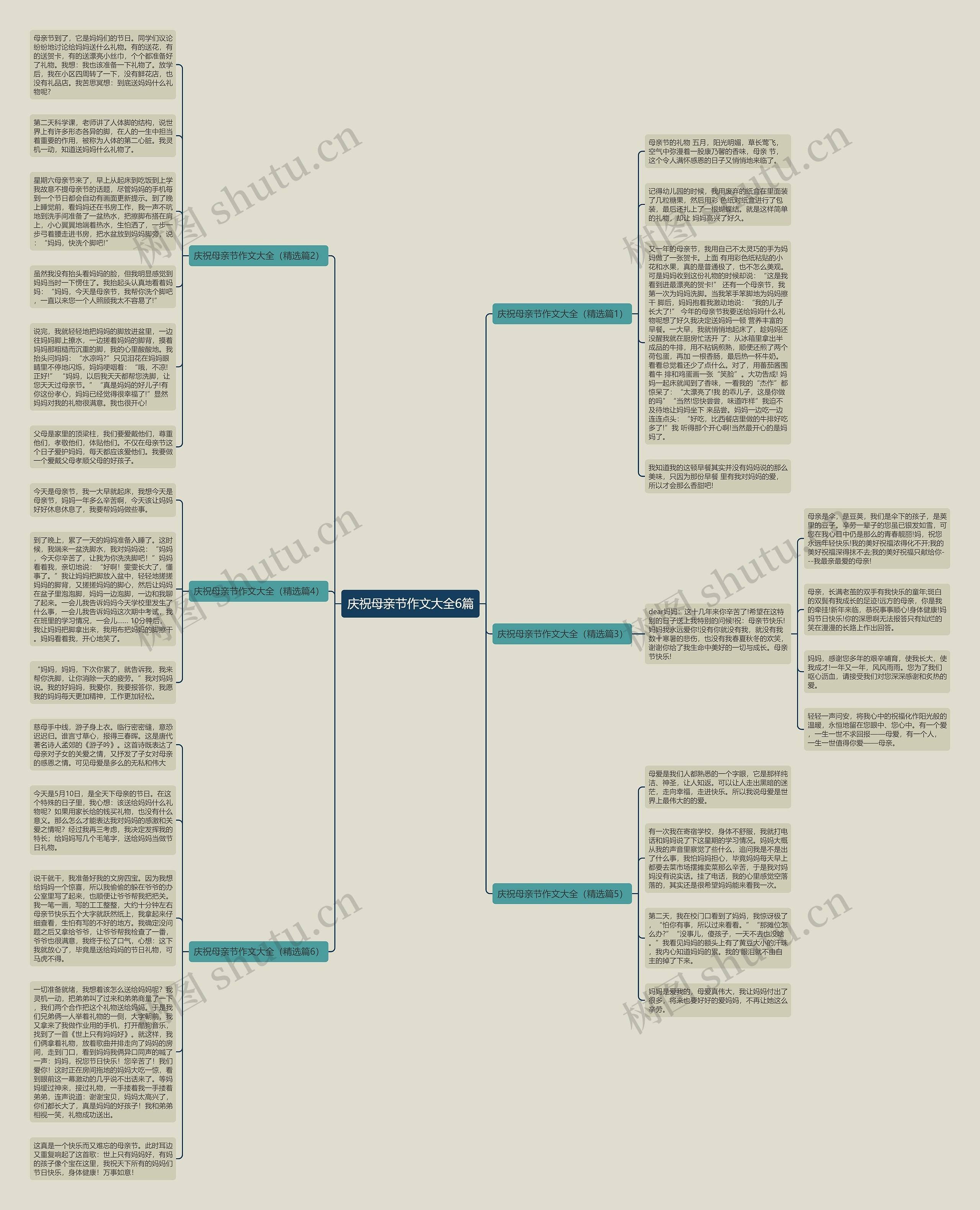 庆祝母亲节作文大全6篇思维导图