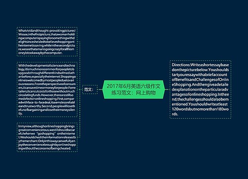 2017年6月英语六级作文练习范文：网上购物