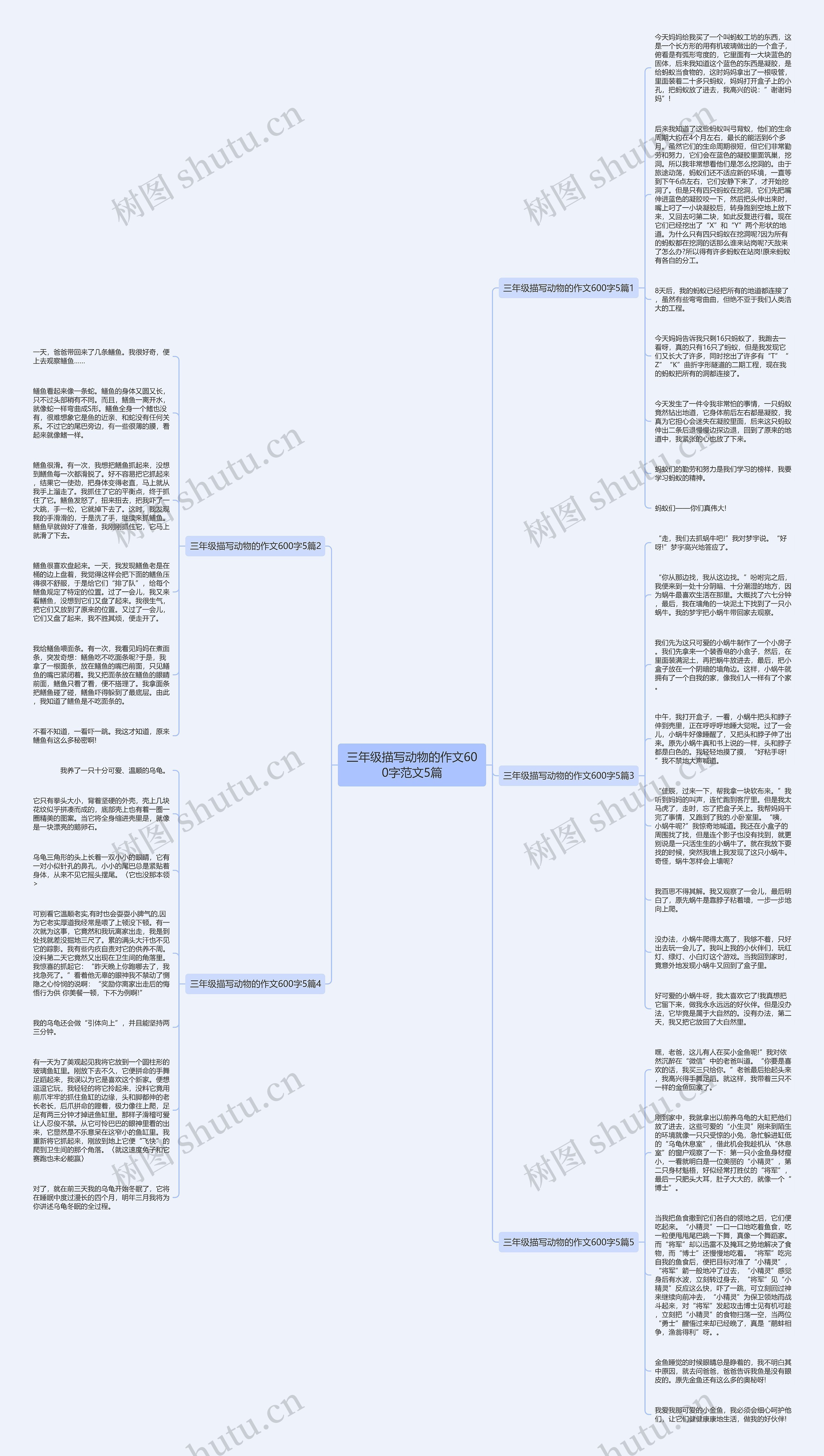三年级描写动物的作文600字范文5篇思维导图
