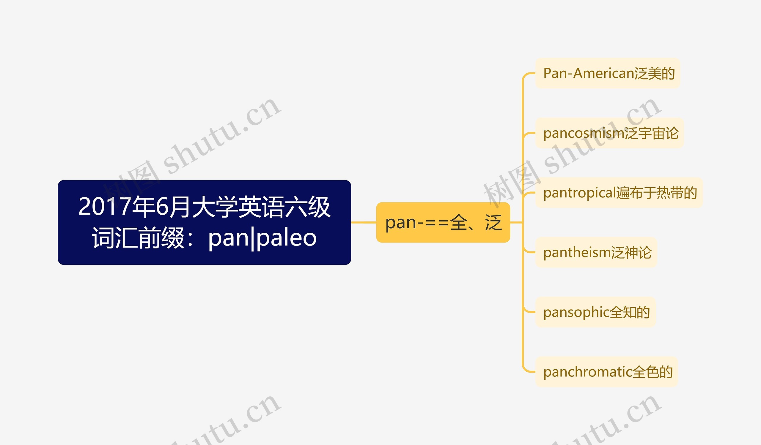 2017年6月大学英语六级词汇前缀：pan|paleo