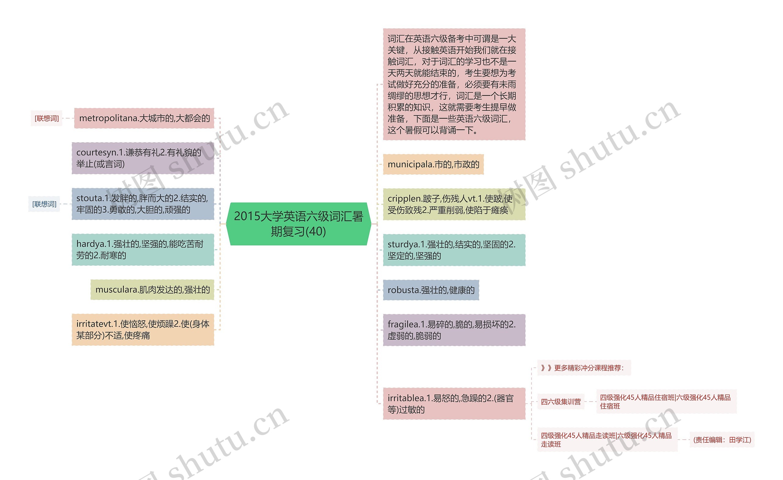 2015大学英语六级词汇暑期复习(40)思维导图