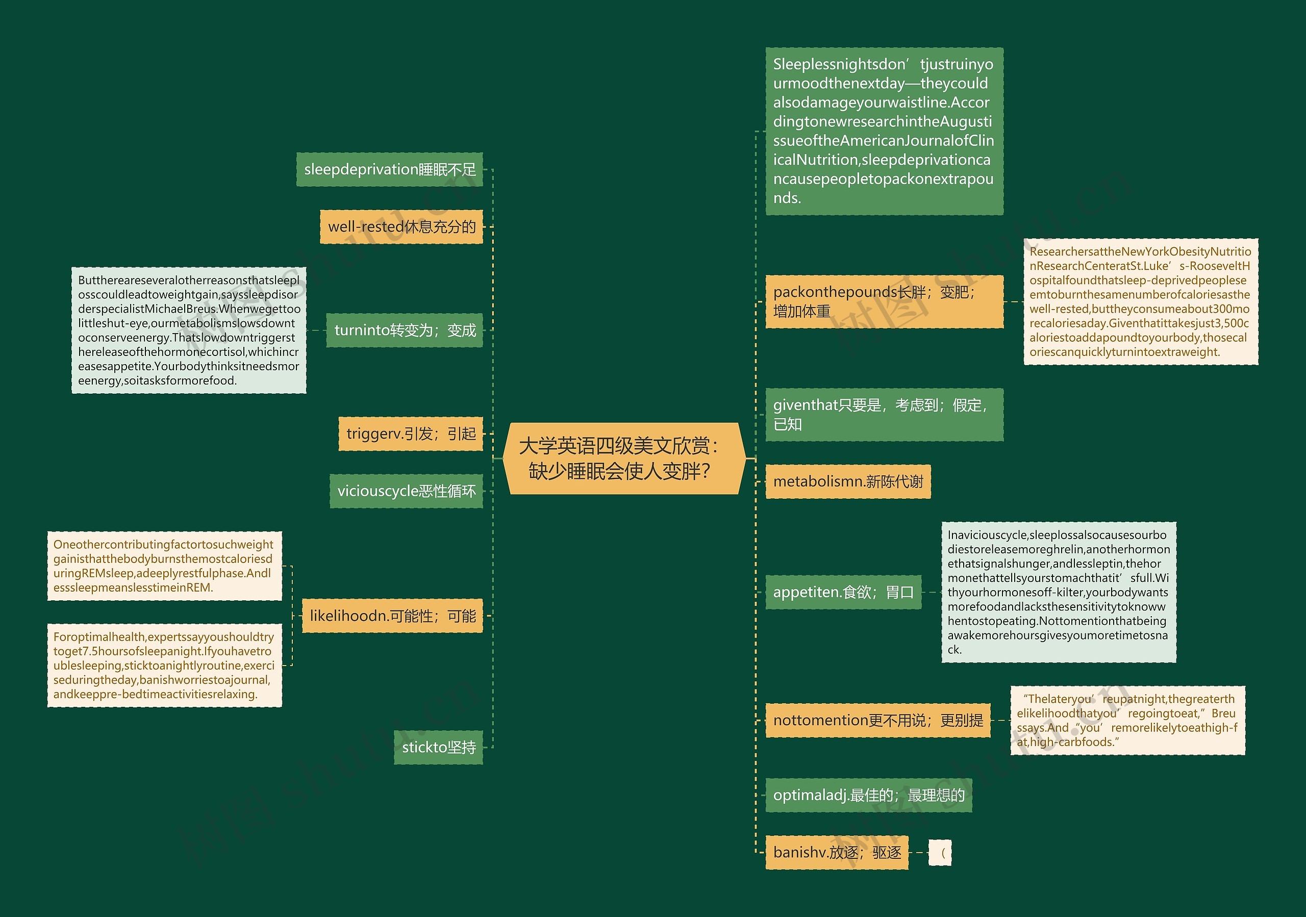 大学英语四级美文欣赏:缺少睡眠会使人变胖? 大学英语四级美文欣赏:缺少睡眠会使人变胖?