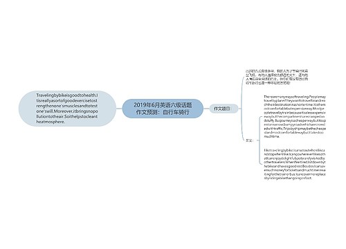 2019年6月英语六级话题作文预测：自行车骑行