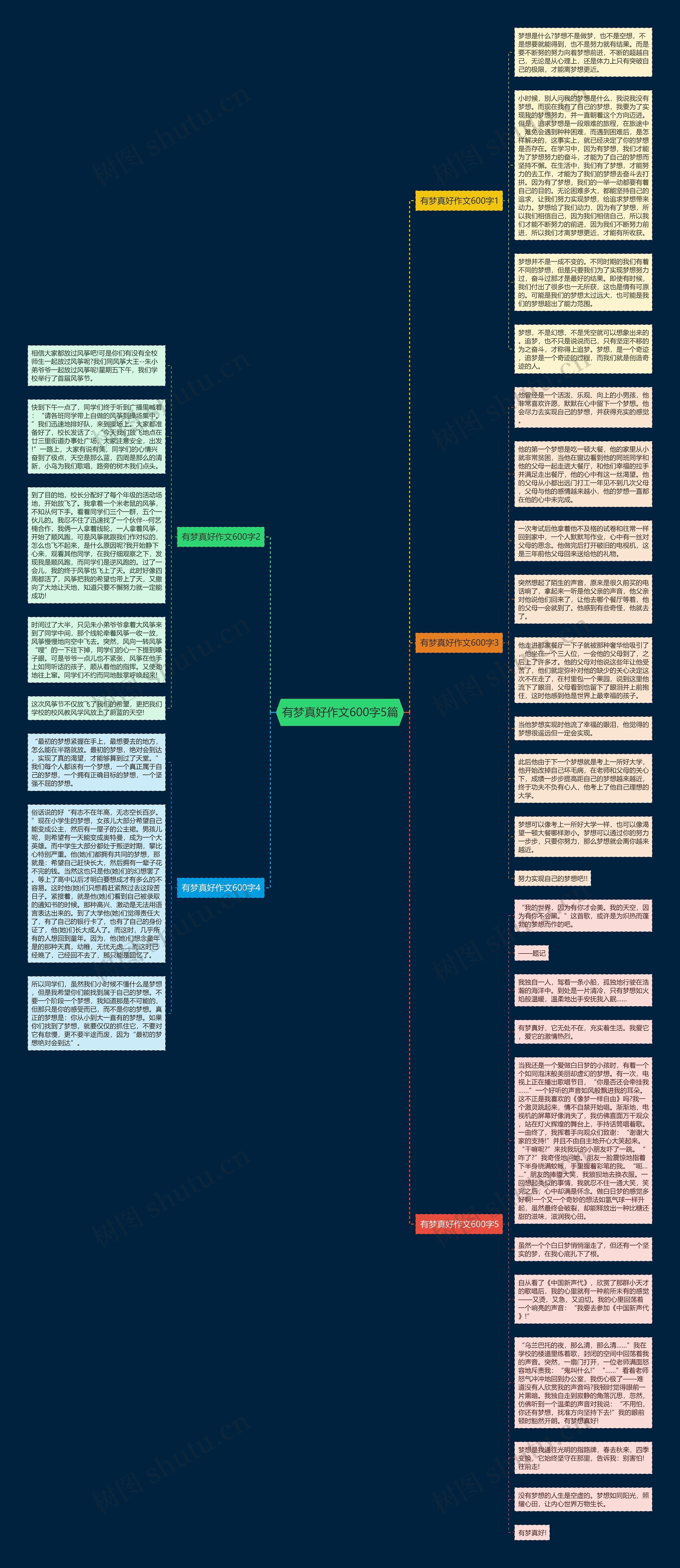 有梦真好作文600字5篇思维导图
