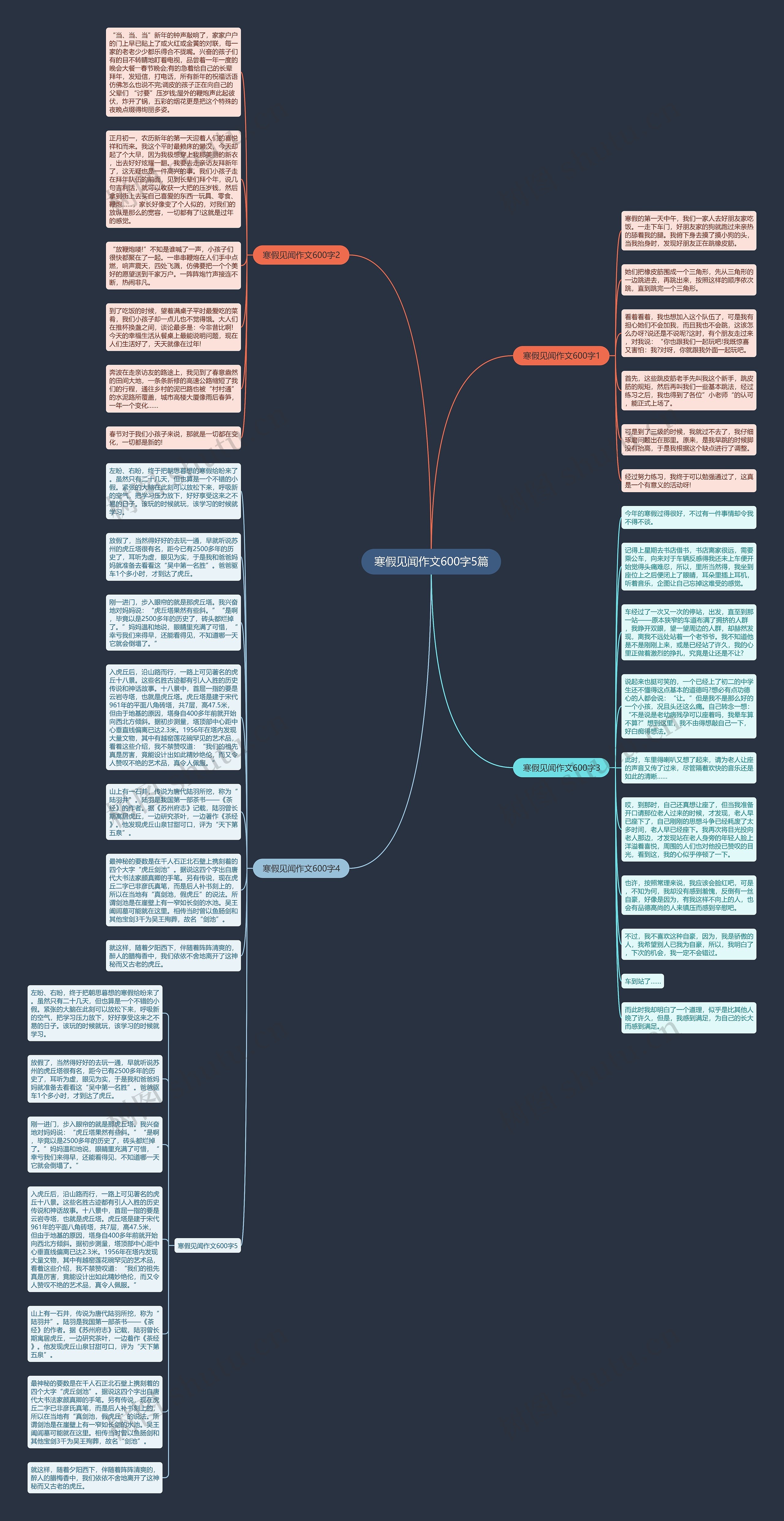 寒假见闻作文600字5篇思维导图