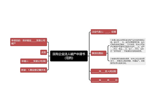 国有企业法人破产申请书（范例）