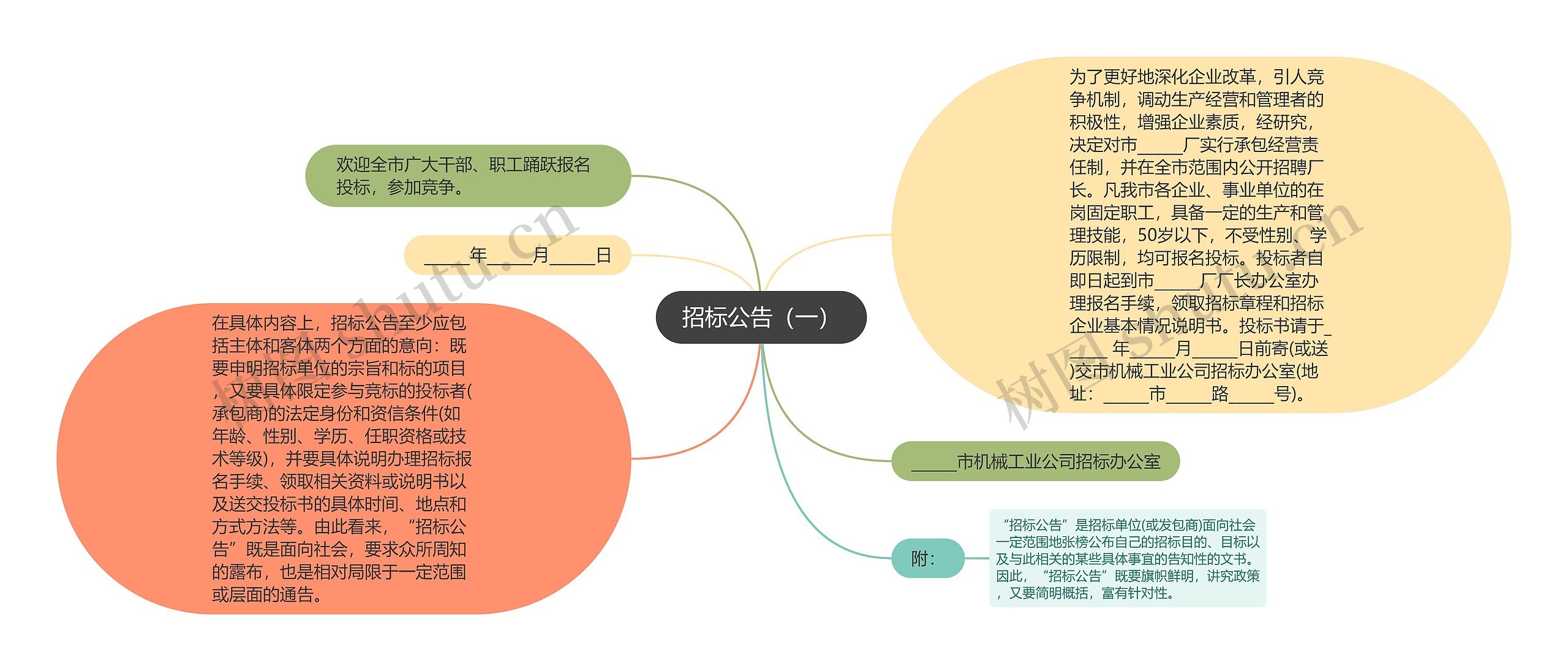 招标公告（一）思维导图