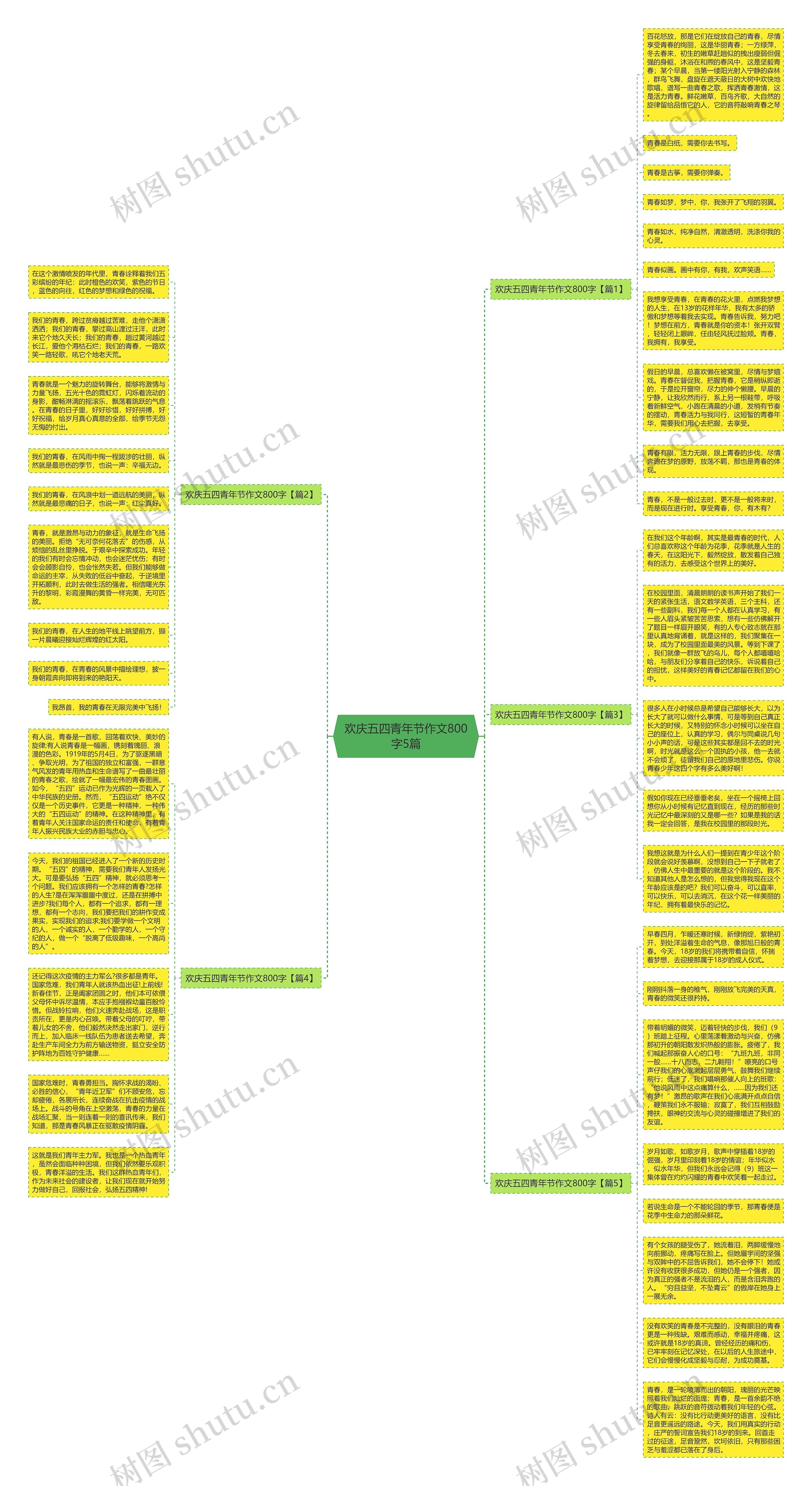 欢庆五四青年节作文800字5篇思维导图
